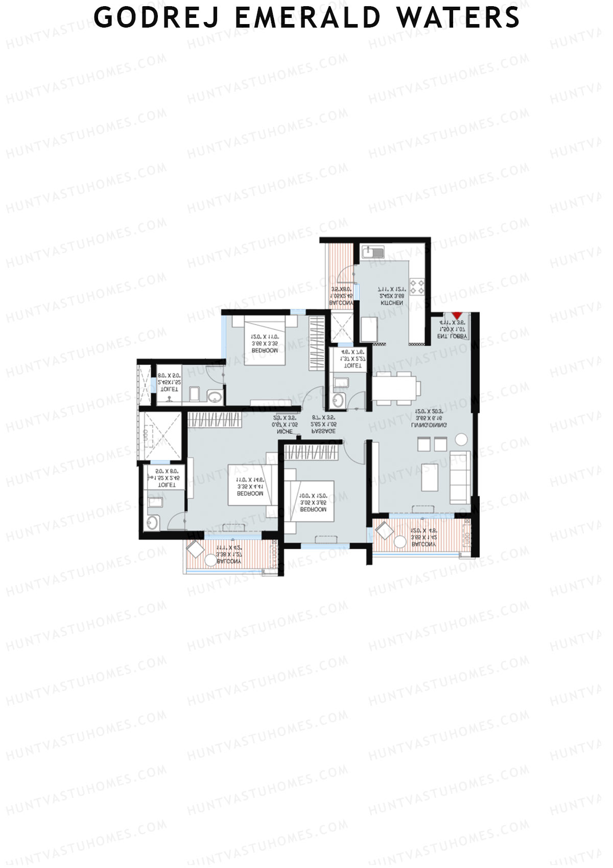 Godrej Emerald Waters Tower 3 Unit 4 Floor Plan