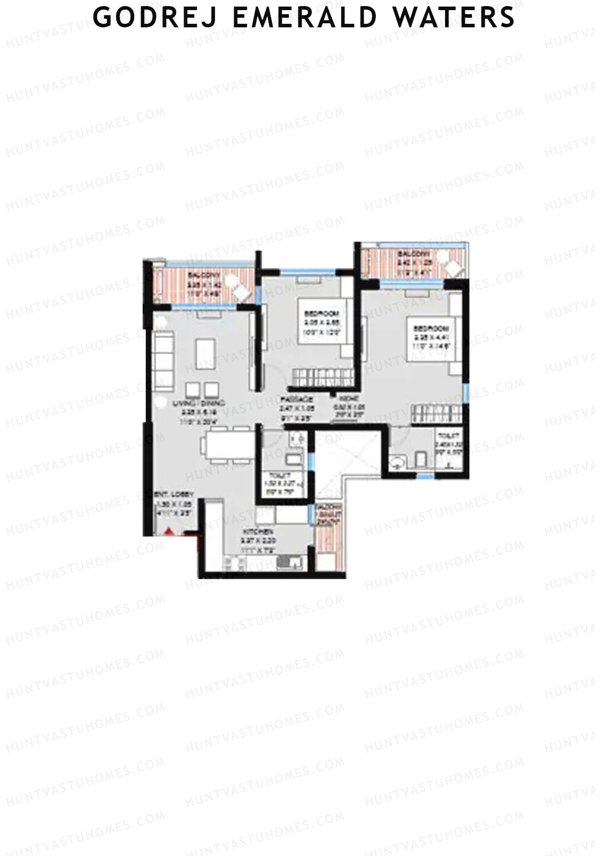 Godrej Emerald Waters Tower 4 Unit 2 Floor Plan