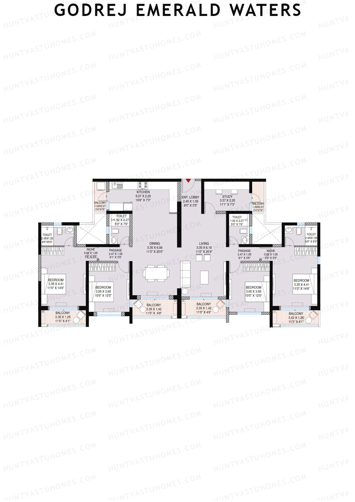 Godrej Emerald Waters Tower 4 Unit 3 Floor Plan
