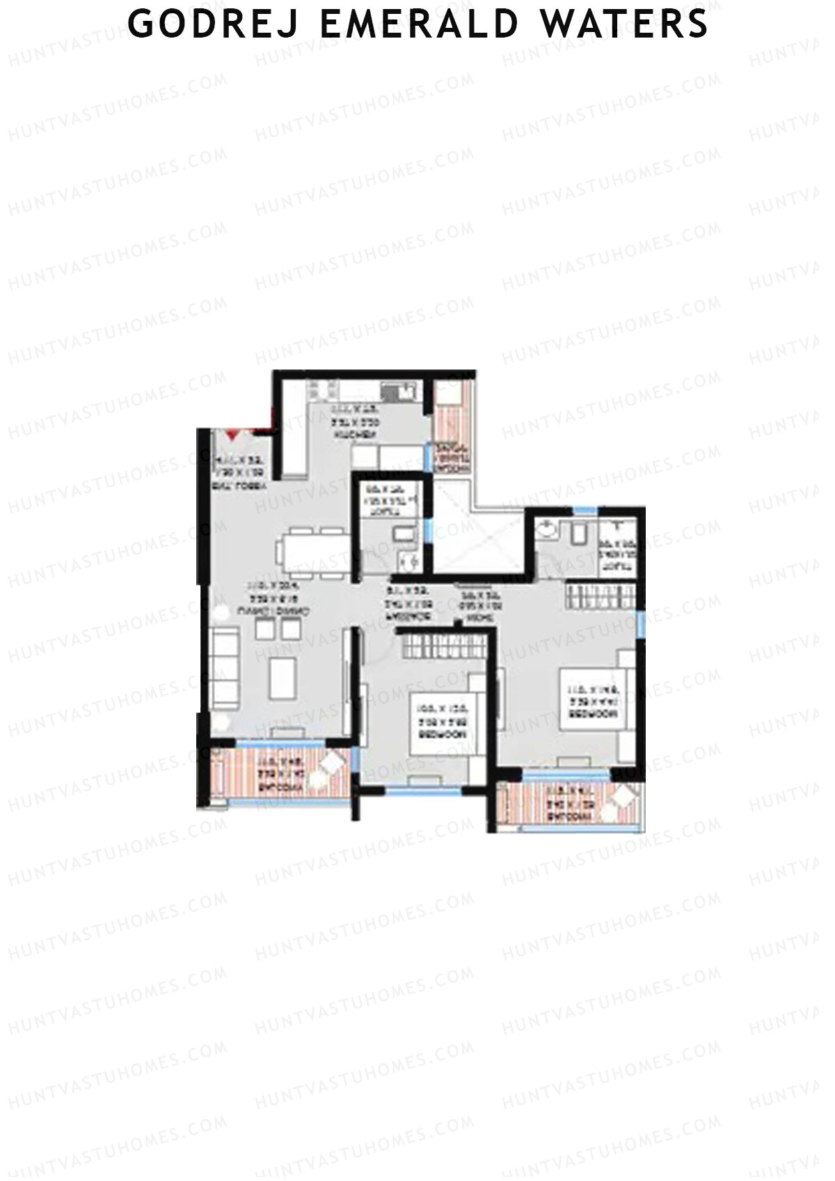 Godrej Emerald Waters Tower 4 Unit 3 Floor Plan