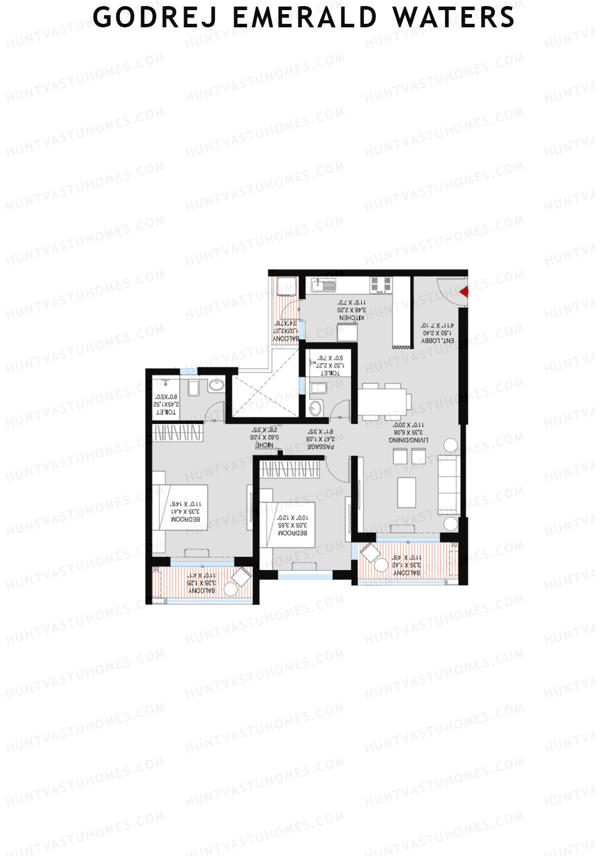 Godrej Emerald Waters Tower 4 Unit 4 Floor Plan