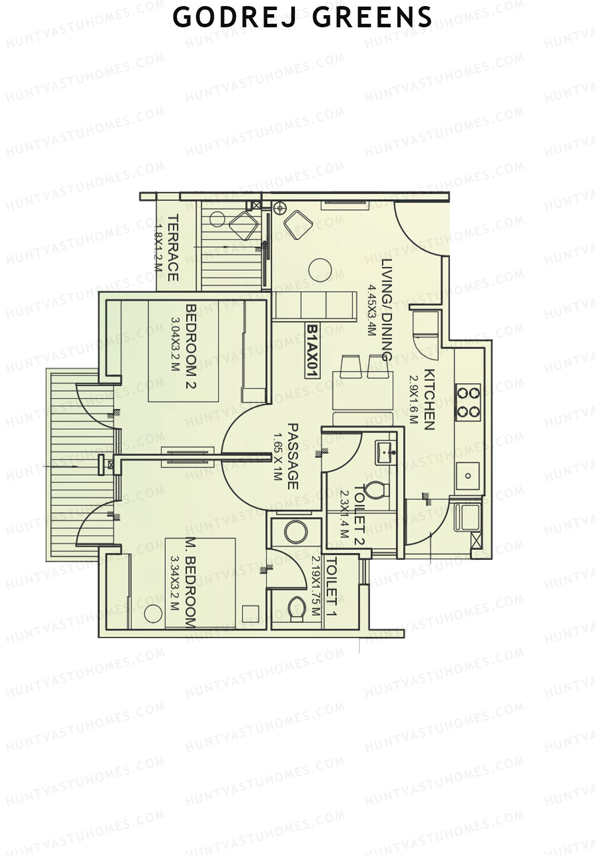Godrej Greens B1 Wing B Unit 1 Floor Plan
