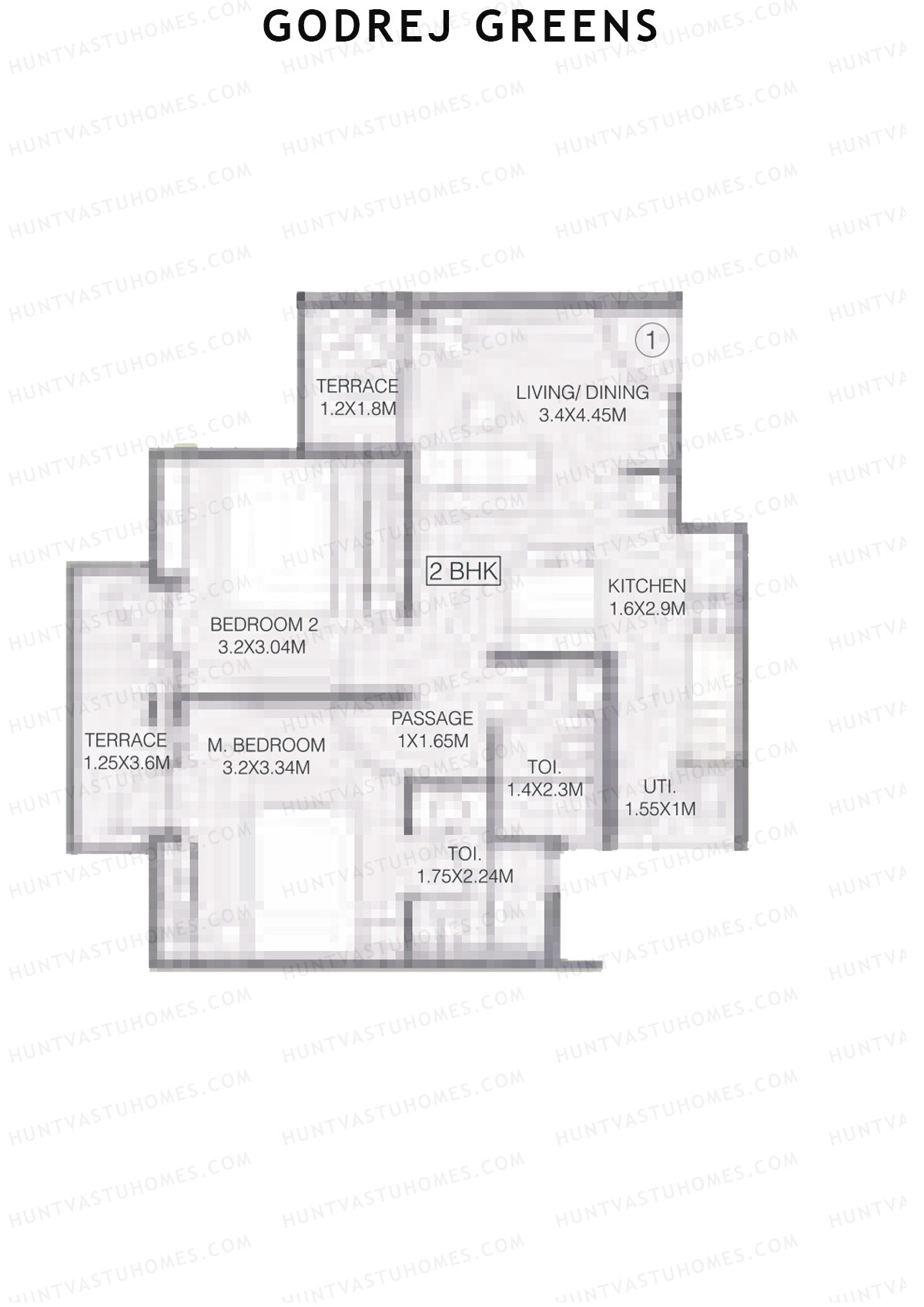 Godrej Greens B1 Wing B Unit 1 Floor Plan
