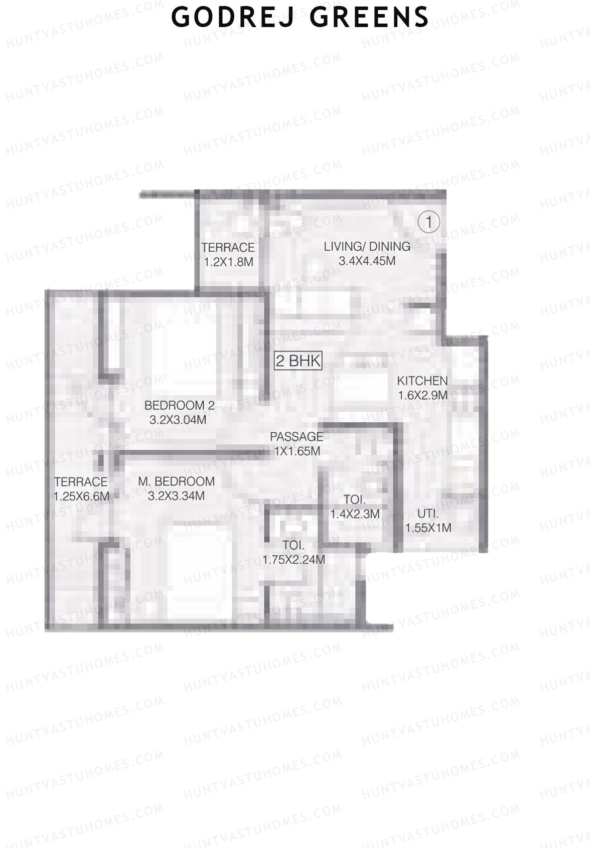 Godrej Greens B1 Wing B Unit 1 Floor Plan