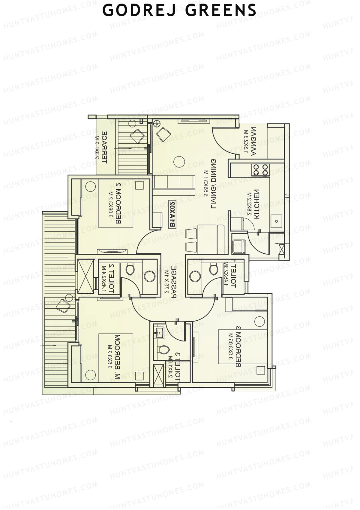 Godrej Greens B1 Wing C Unit 1 Floor Plan