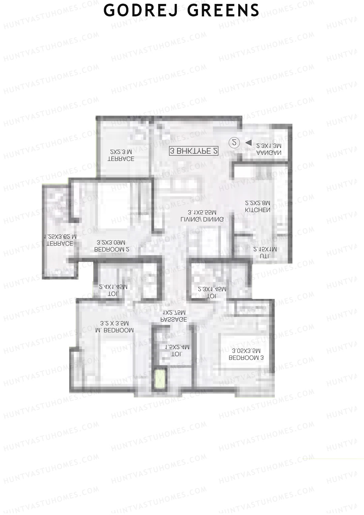 Godrej Greens B1 Wing C Unit 1 (Type 2) Floor Plan