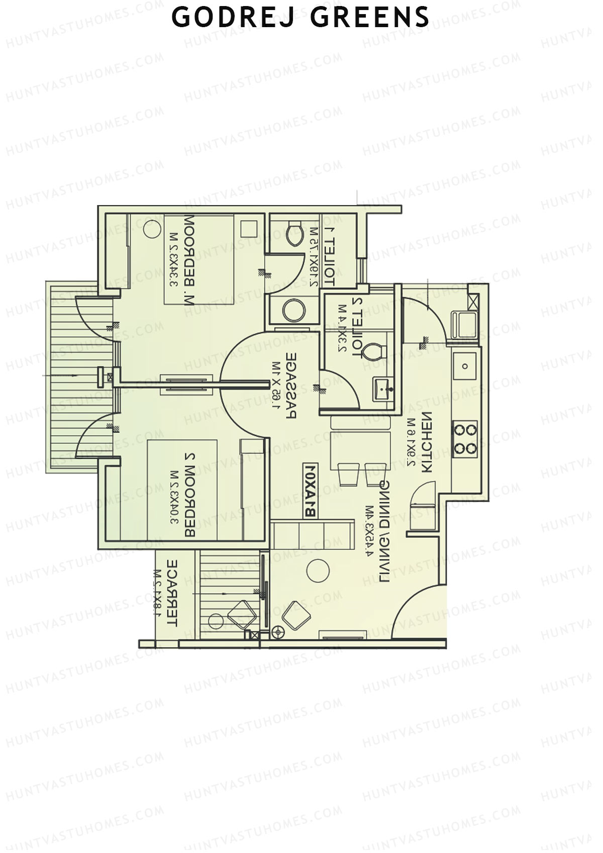 Godrej Greens B1 Wing C Unit 2 Floor Plan