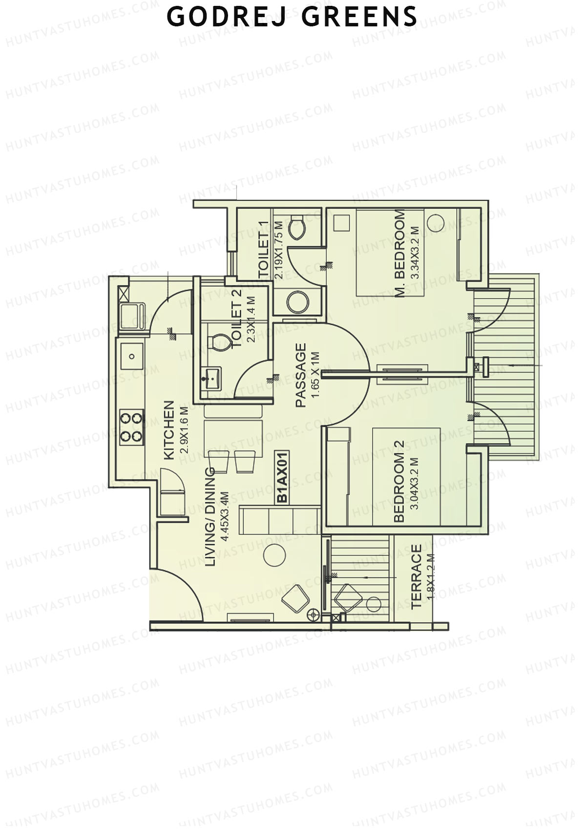 Godrej Greens B1 Wing C Unit 3 Floor Plan