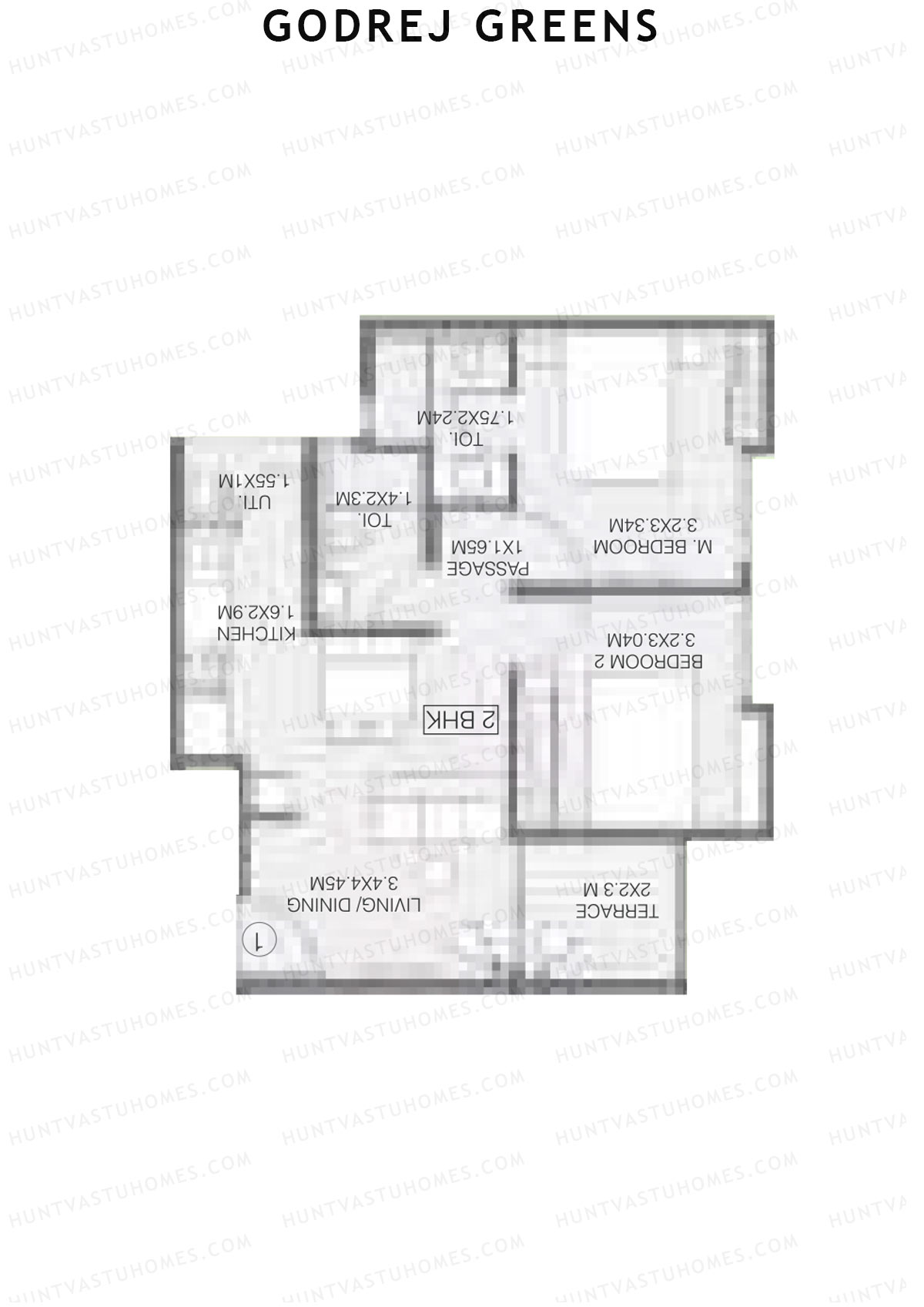 Godrej Greens B1 Wing C Unit 3 Floor Plan