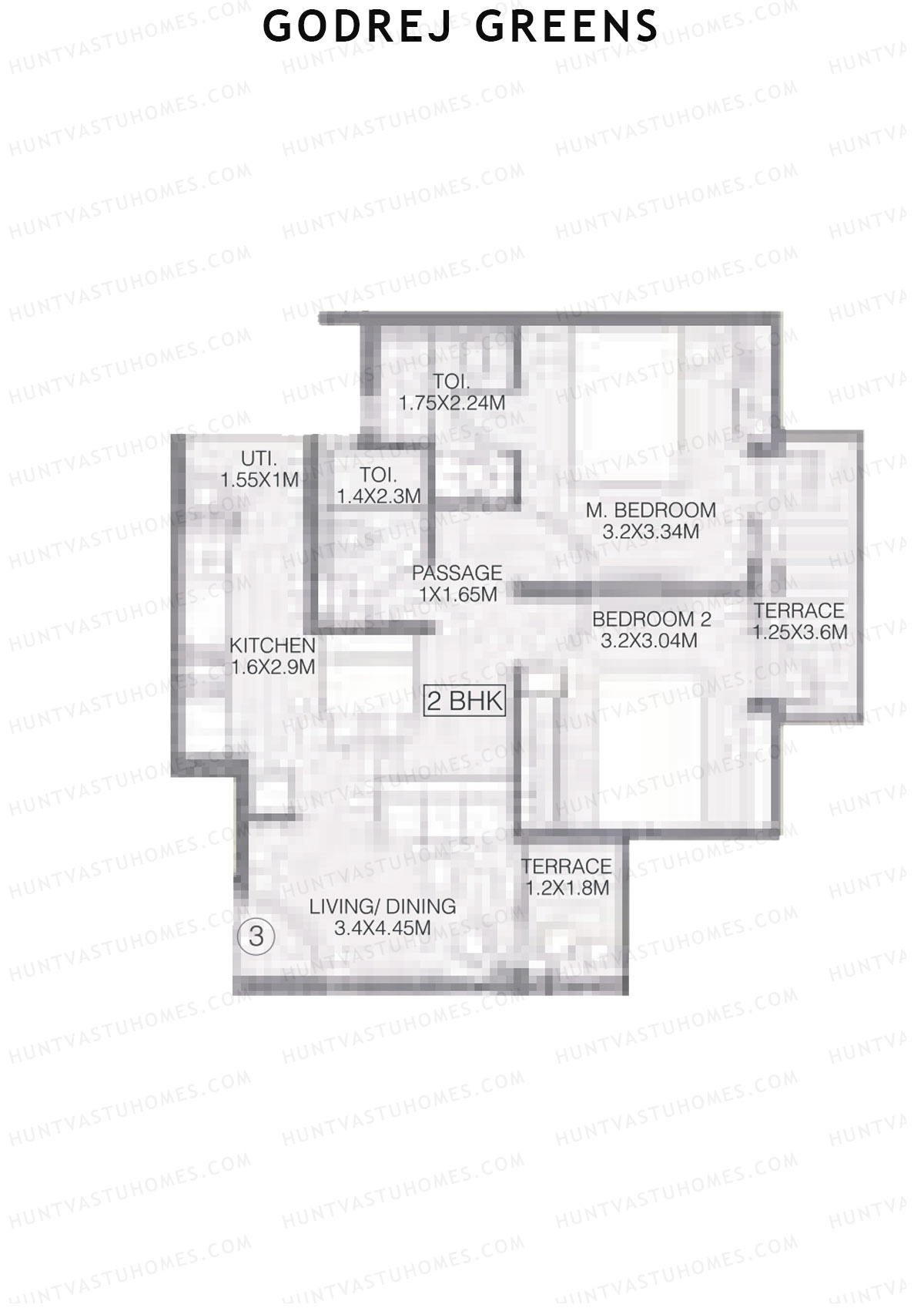 Godrej Greens B1 Wing C Unit 3 Floor Plan