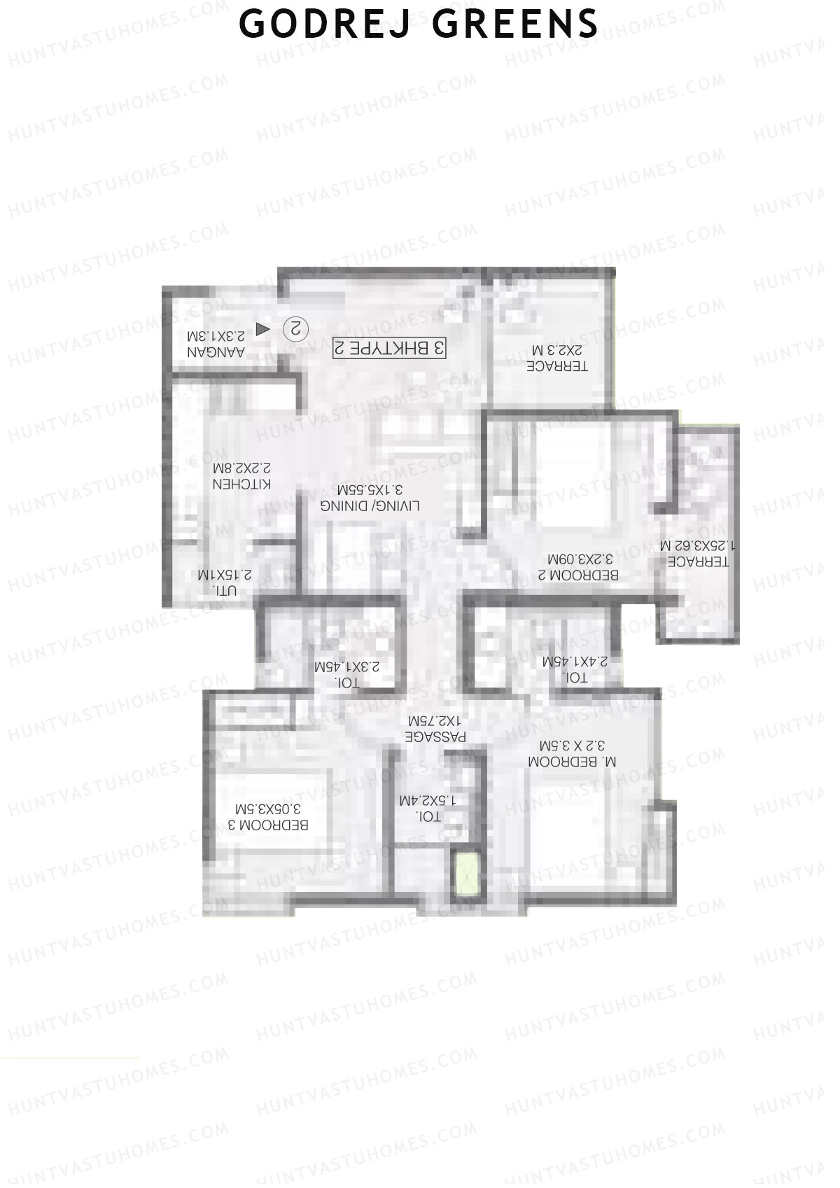 Godrej Greens B1 Wing C Unit 4 (Type 2) Floor Plan