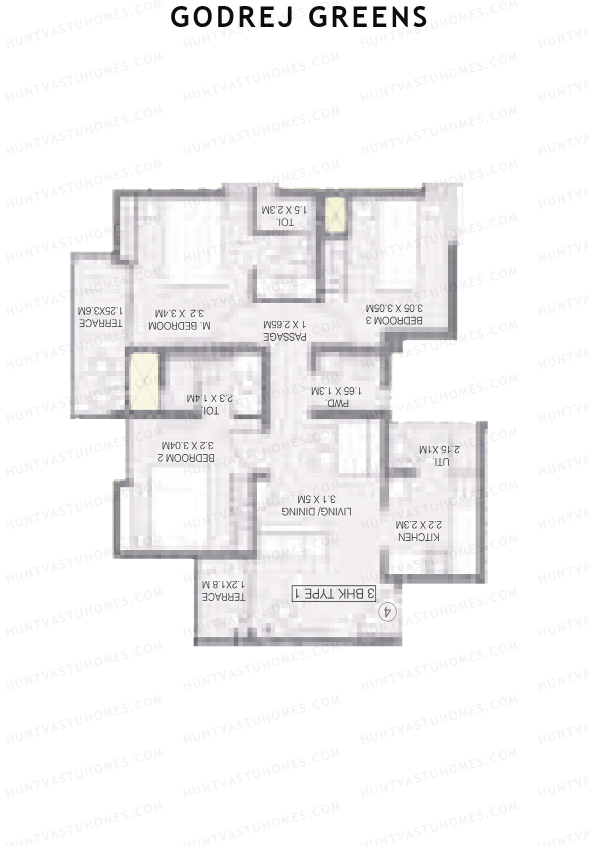 Godrej Greens B2 Wing A Unit 2 (Type 1) Floor Plan