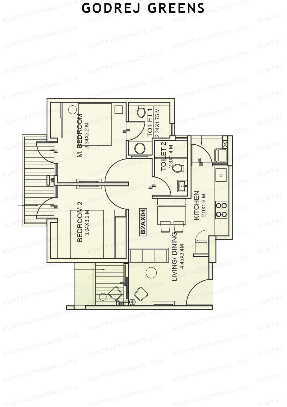 Godrej Greens B2 Wing B Unit 2 Floor Plan