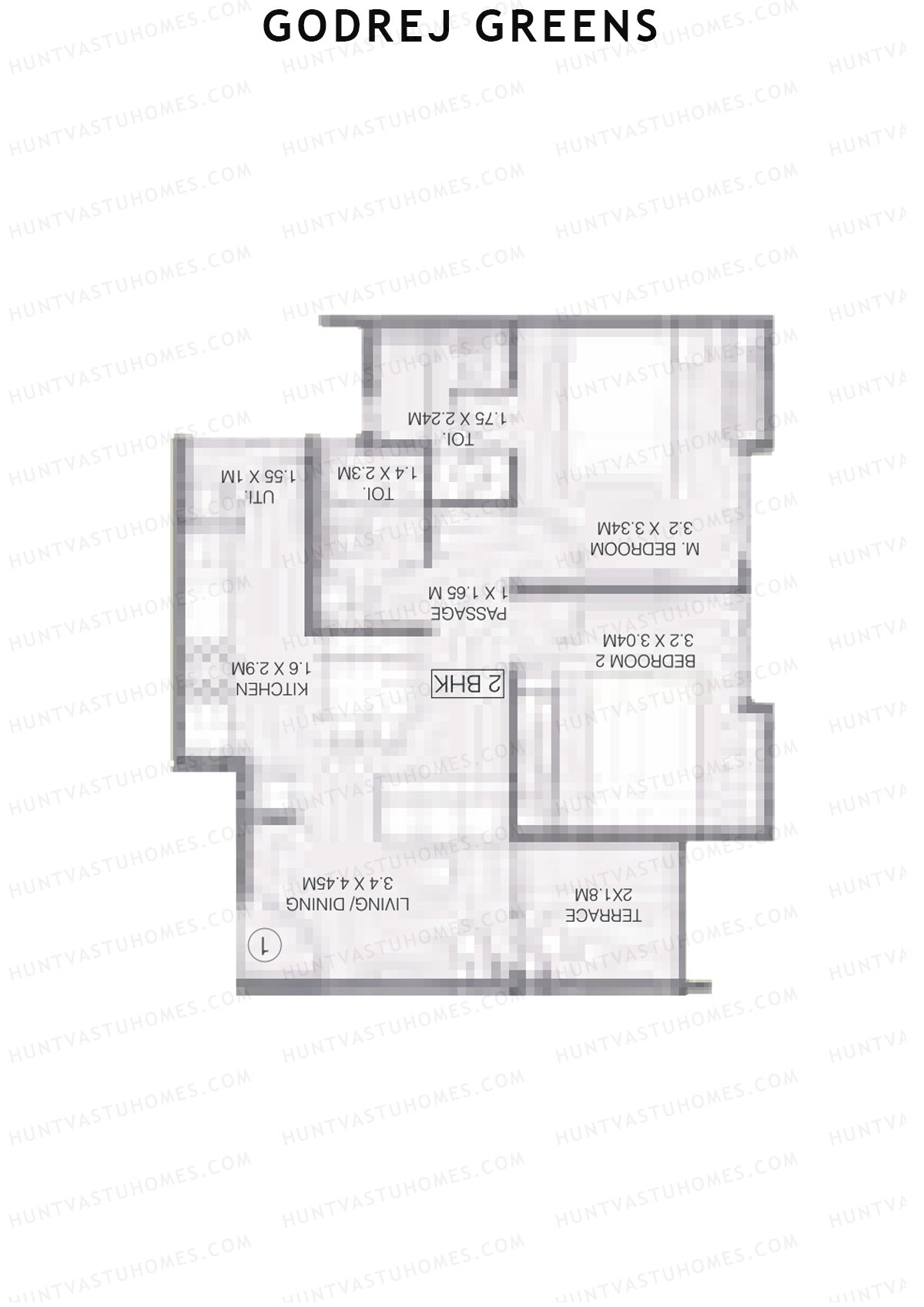 Godrej Greens B2 Wing B Unit 3 Floor Plan