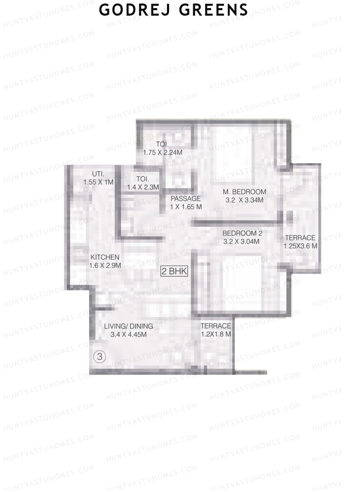 Godrej Greens B2 Wing B Unit 3 Floor Plan