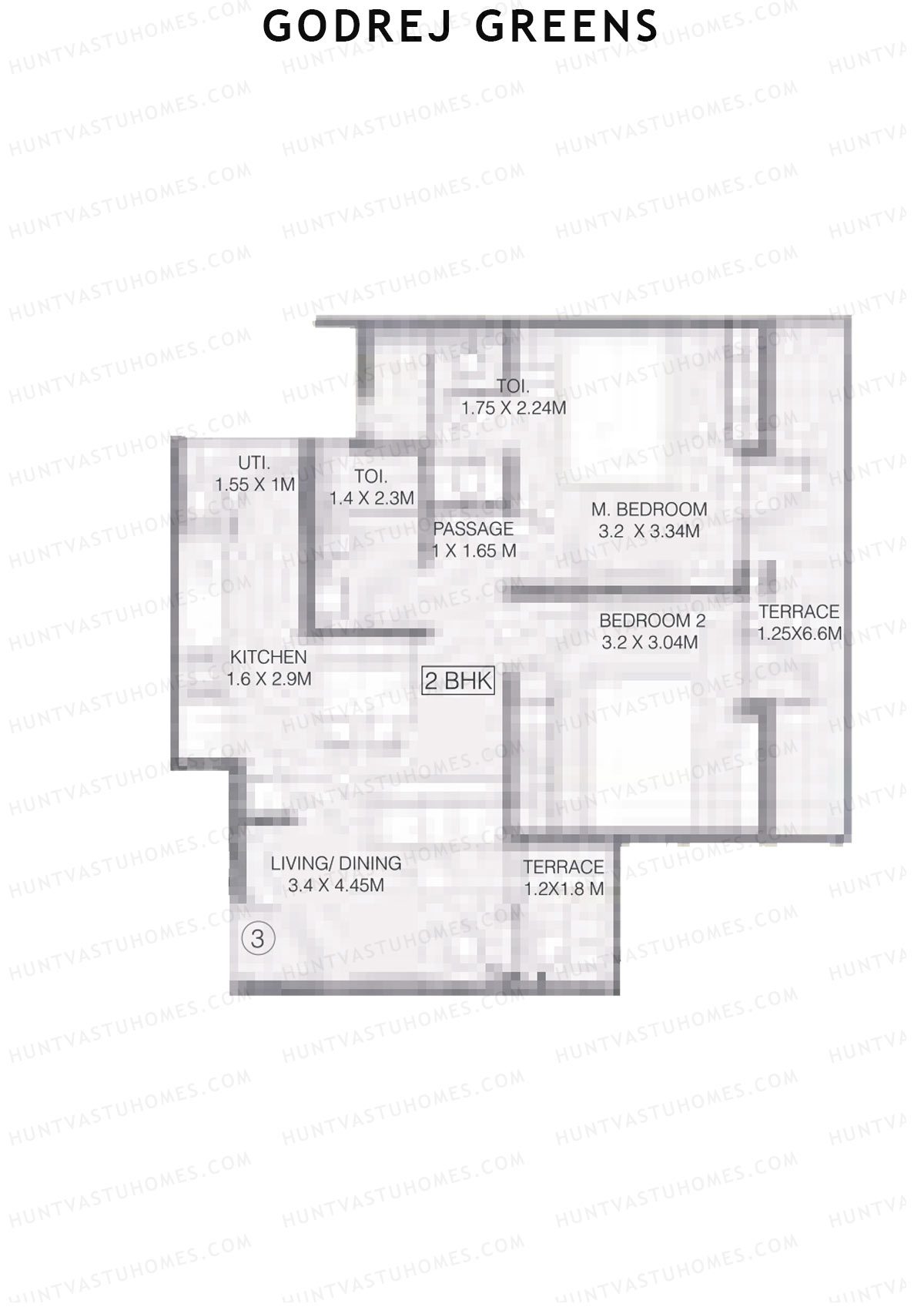 Godrej Greens B2 Wing B Unit 3 Floor Plan