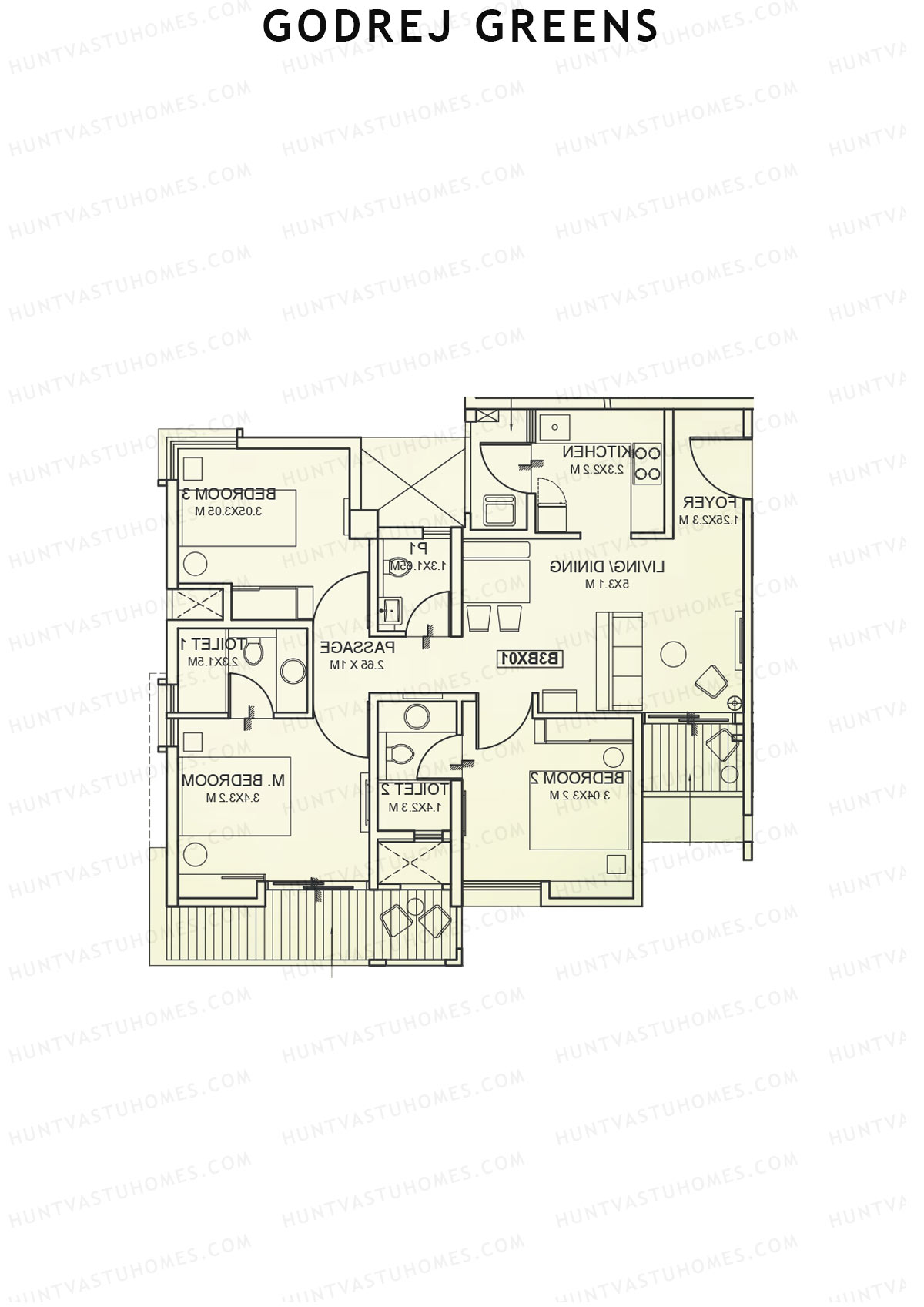 Godrej Greens B3 Wing A Unit 2 Floor Plan