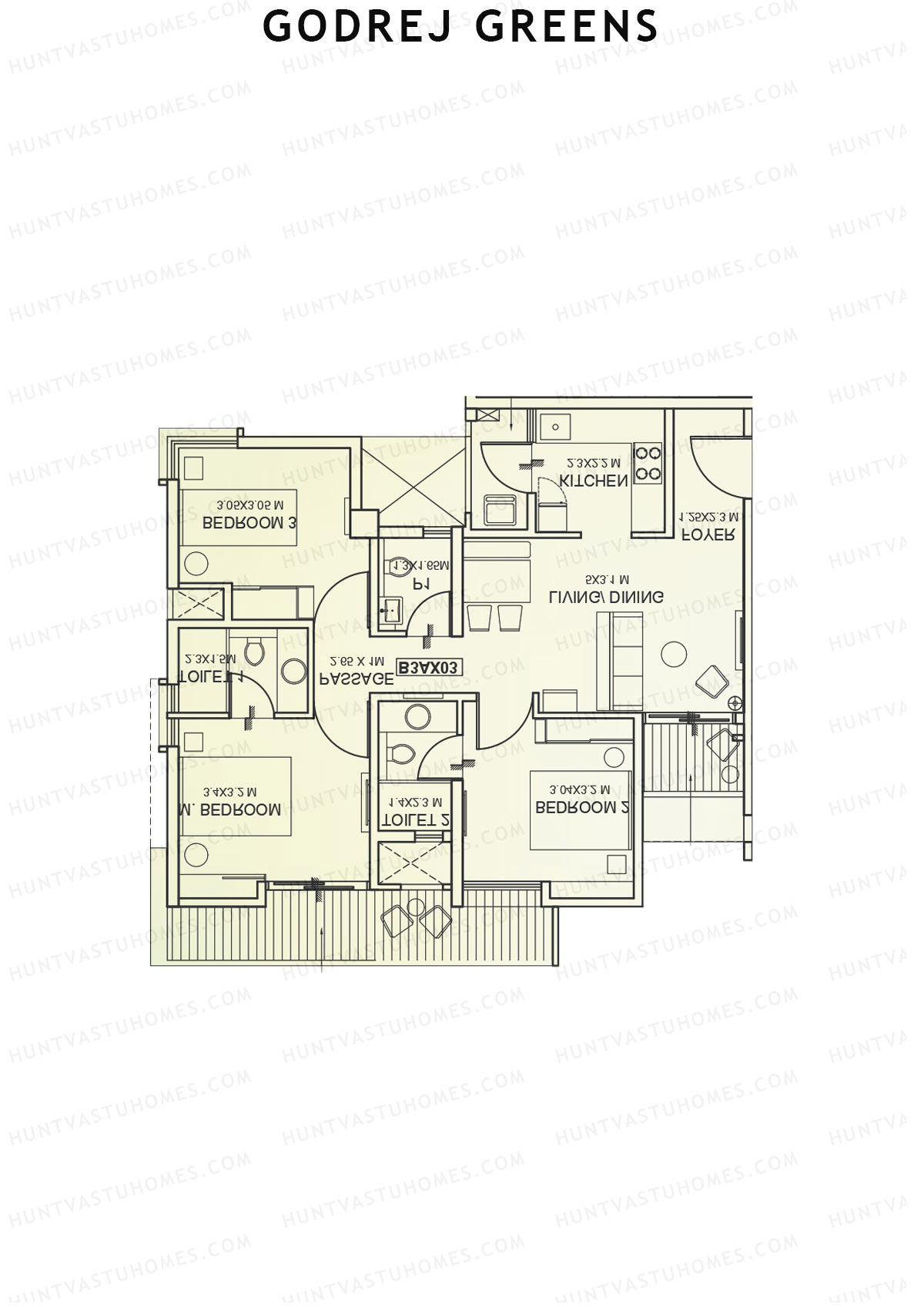 Godrej Greens B3 Wing A Unit 2 Floor Plan