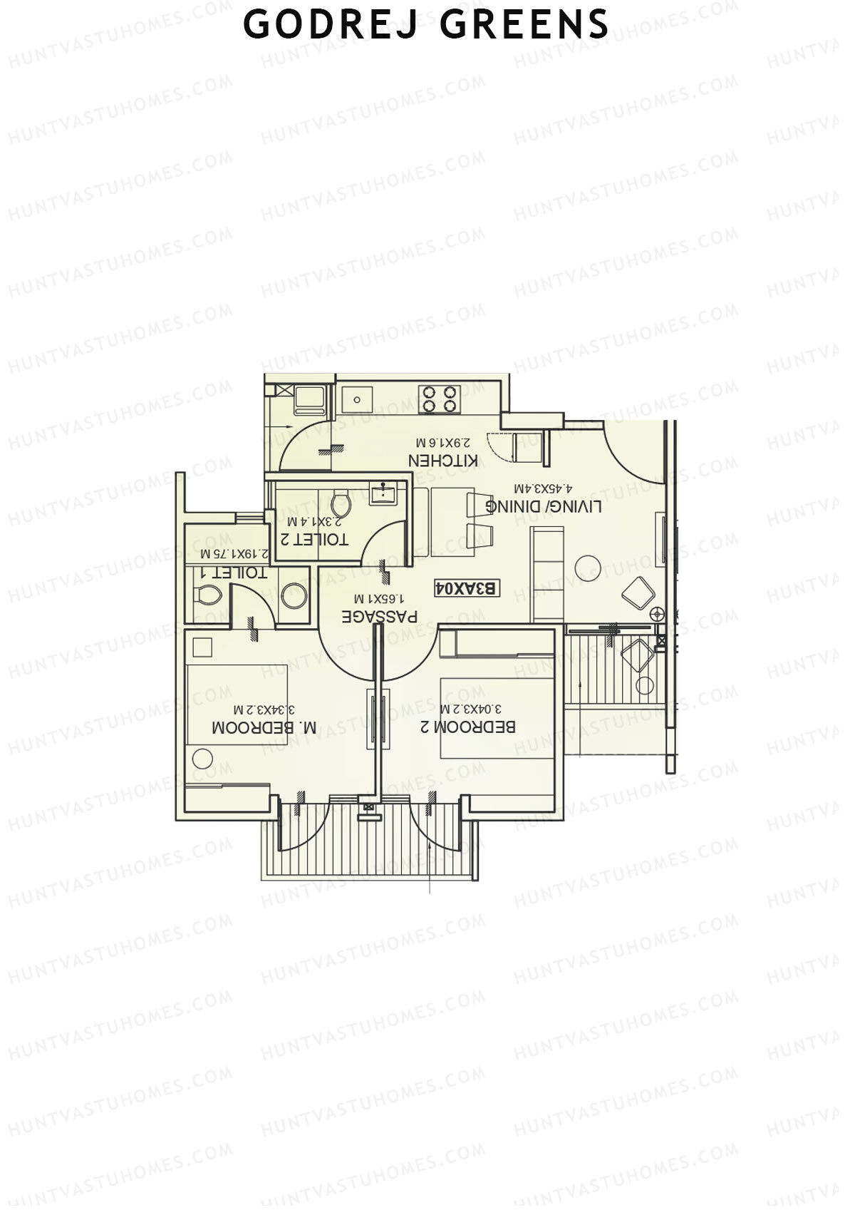 Godrej Greens B3 Wing B Unit 2 Floor Plan
