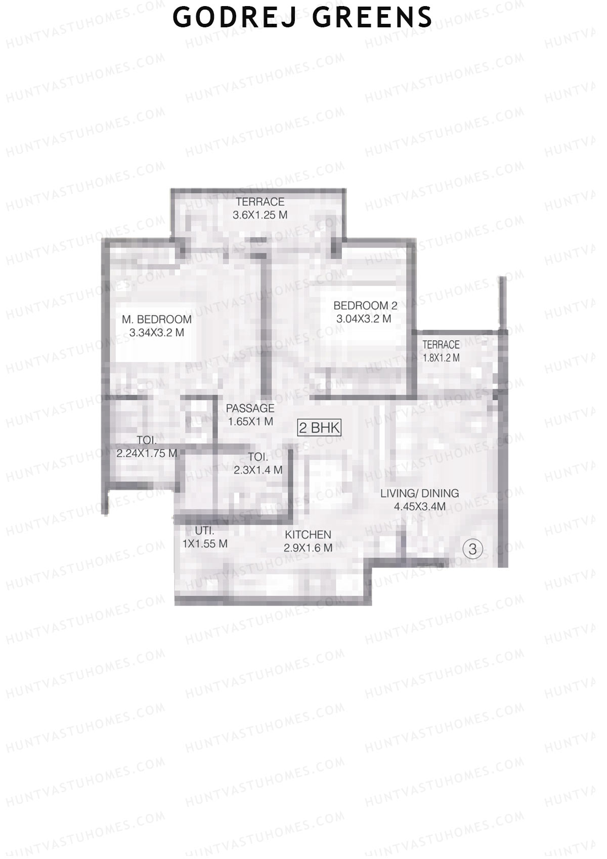 Godrej Greens B3 Wing B Unit 3 Floor Plan