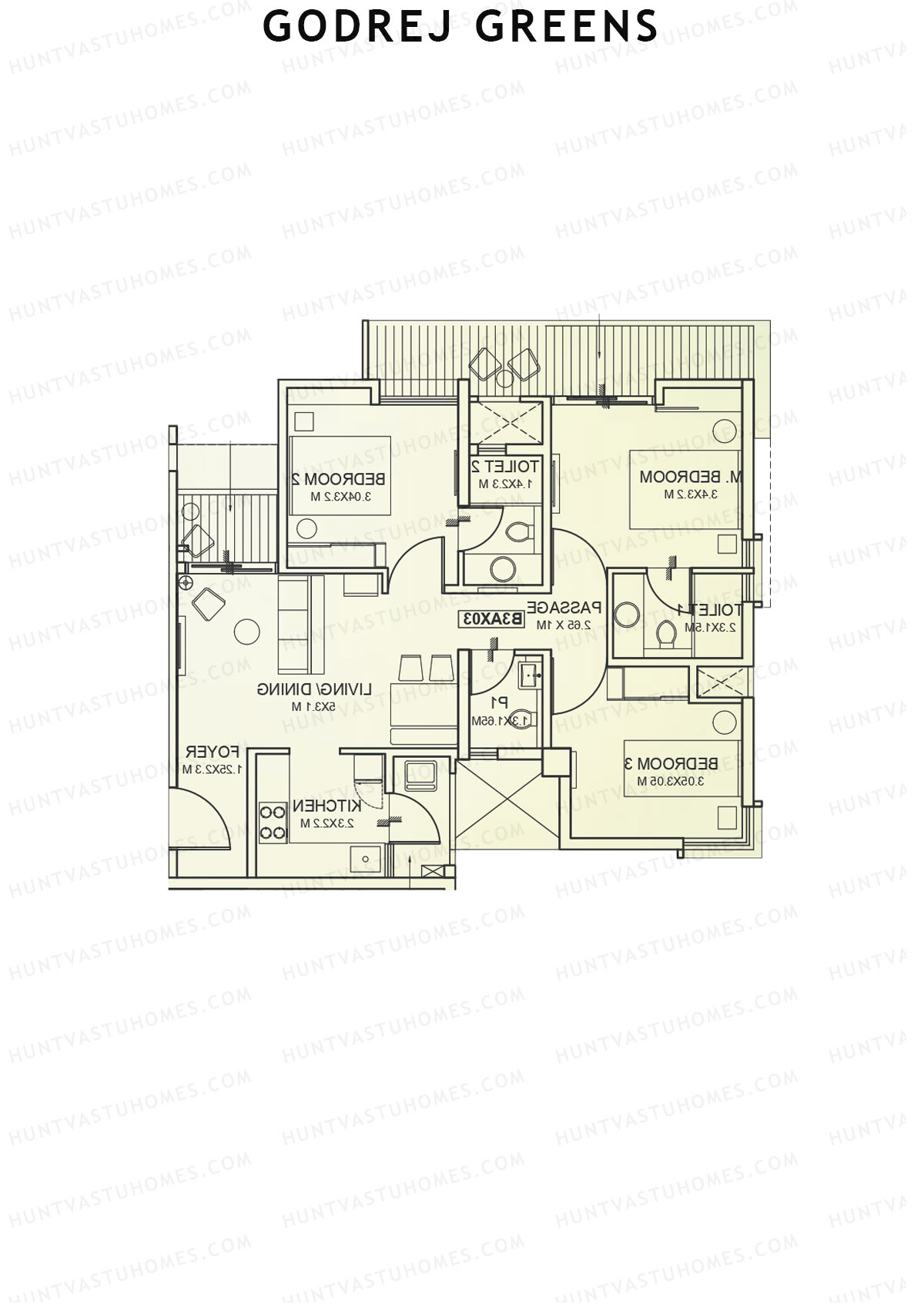 Godrej Greens B3 Wing B Unit 4 Floor Plan
