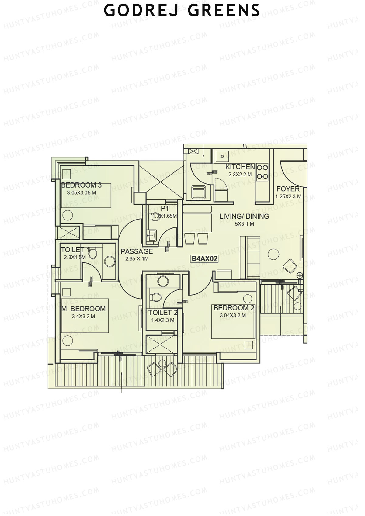 Godrej Greens B4 Wing A Unit 2 Floor Plan
