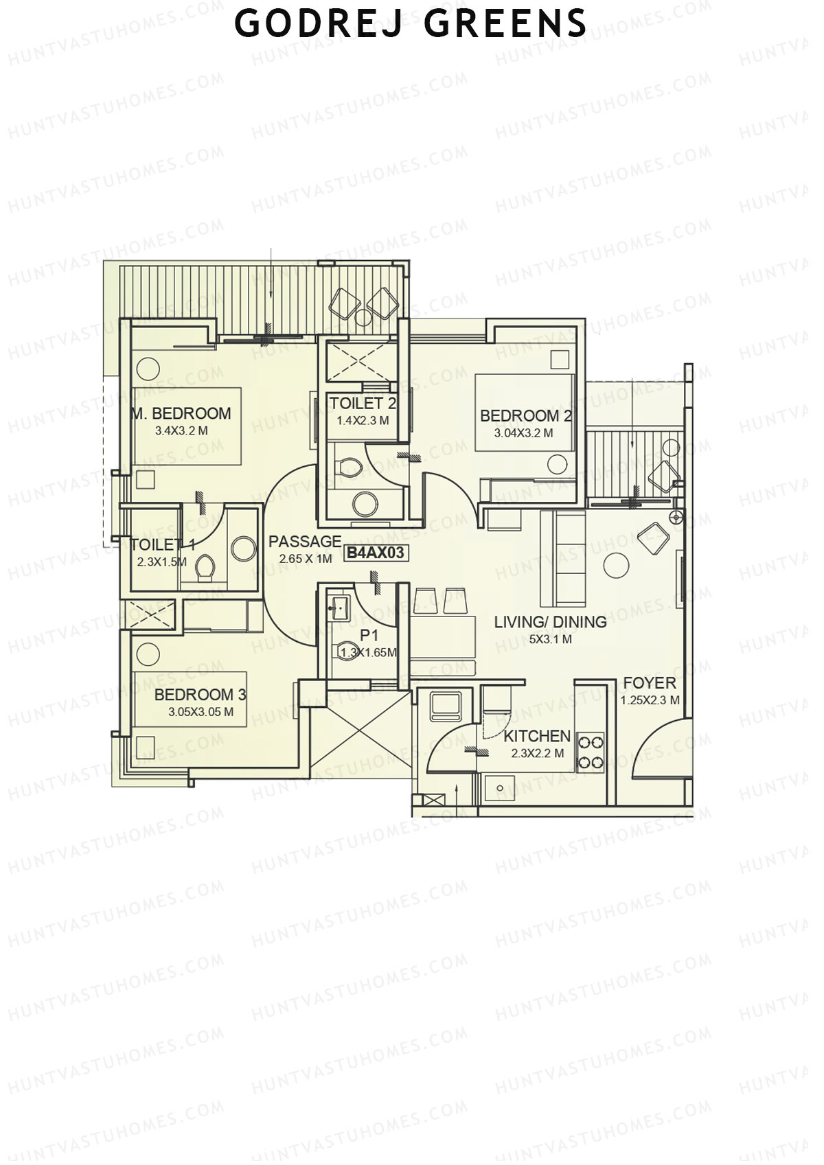 Godrej Greens B4 Wing A Unit 3 Floor Plan