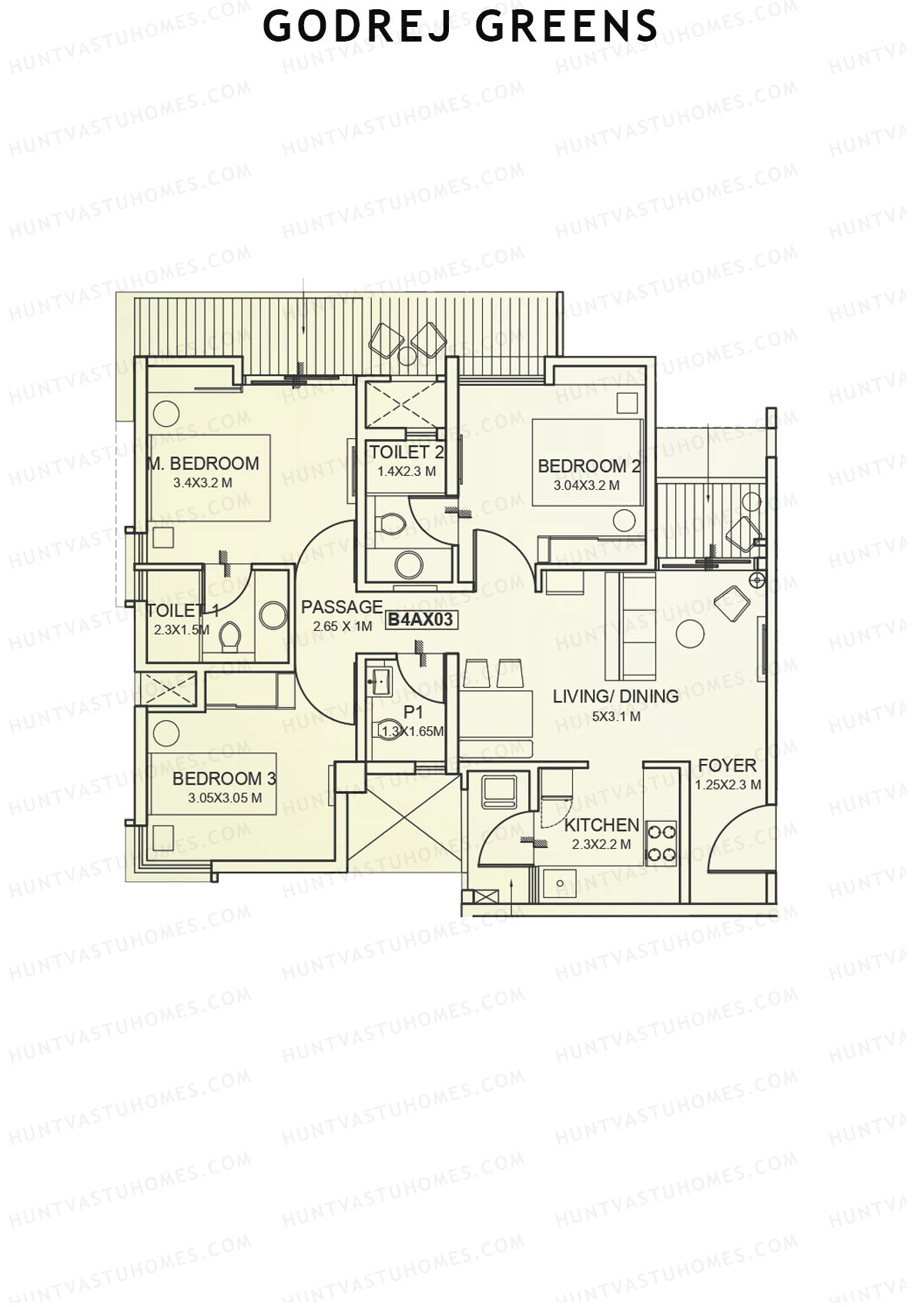 Godrej Greens B4 Wing A Unit 3 Floor Plan