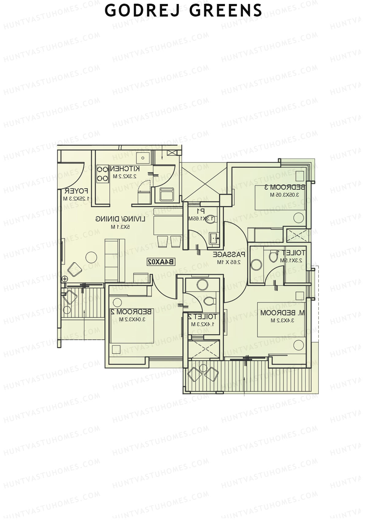 Godrej Greens B4 Wing B Unit 1 Floor Plan