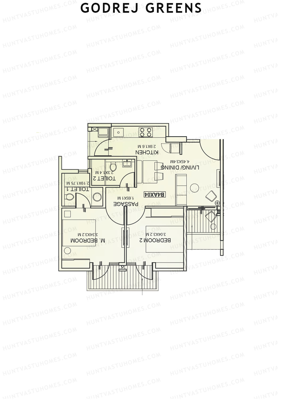 Godrej Greens B4 Wing B Unit 2 Floor Plan