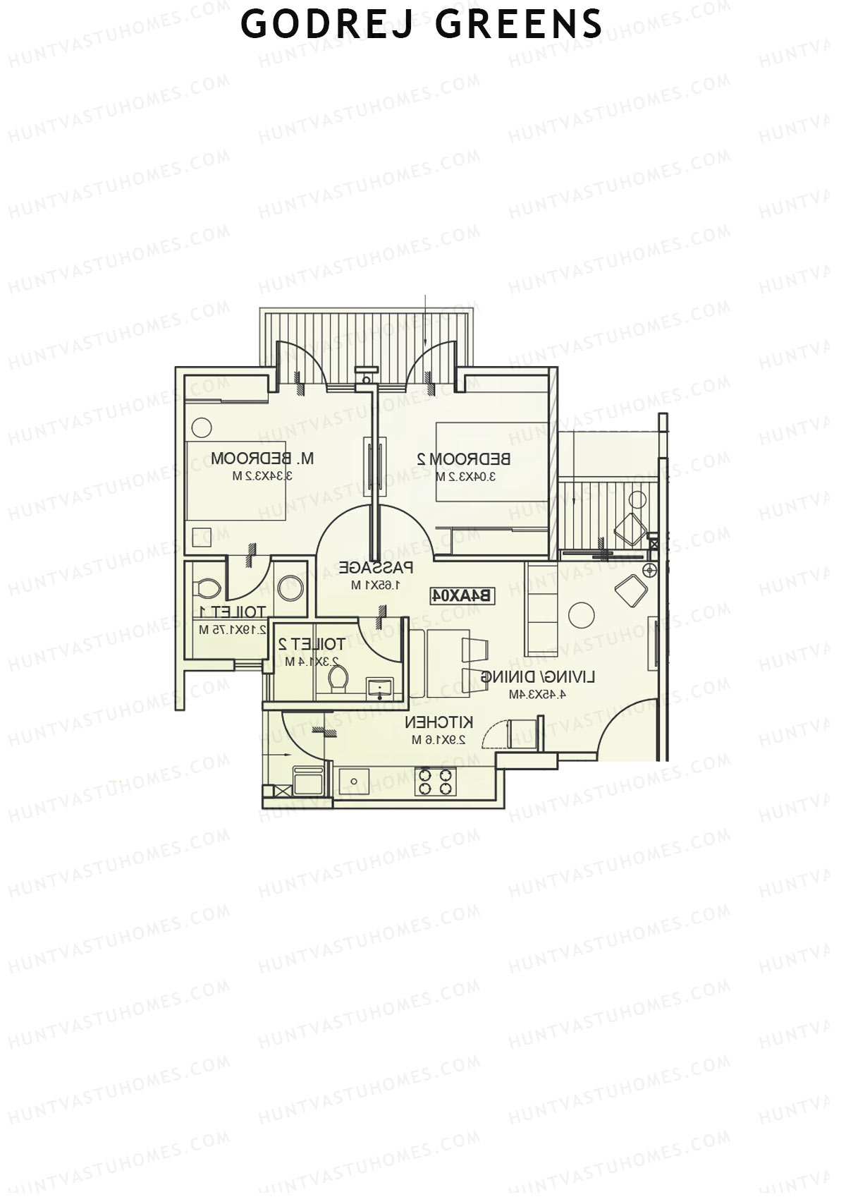 Godrej Greens B4 Wing B Unit 3 Floor Plan