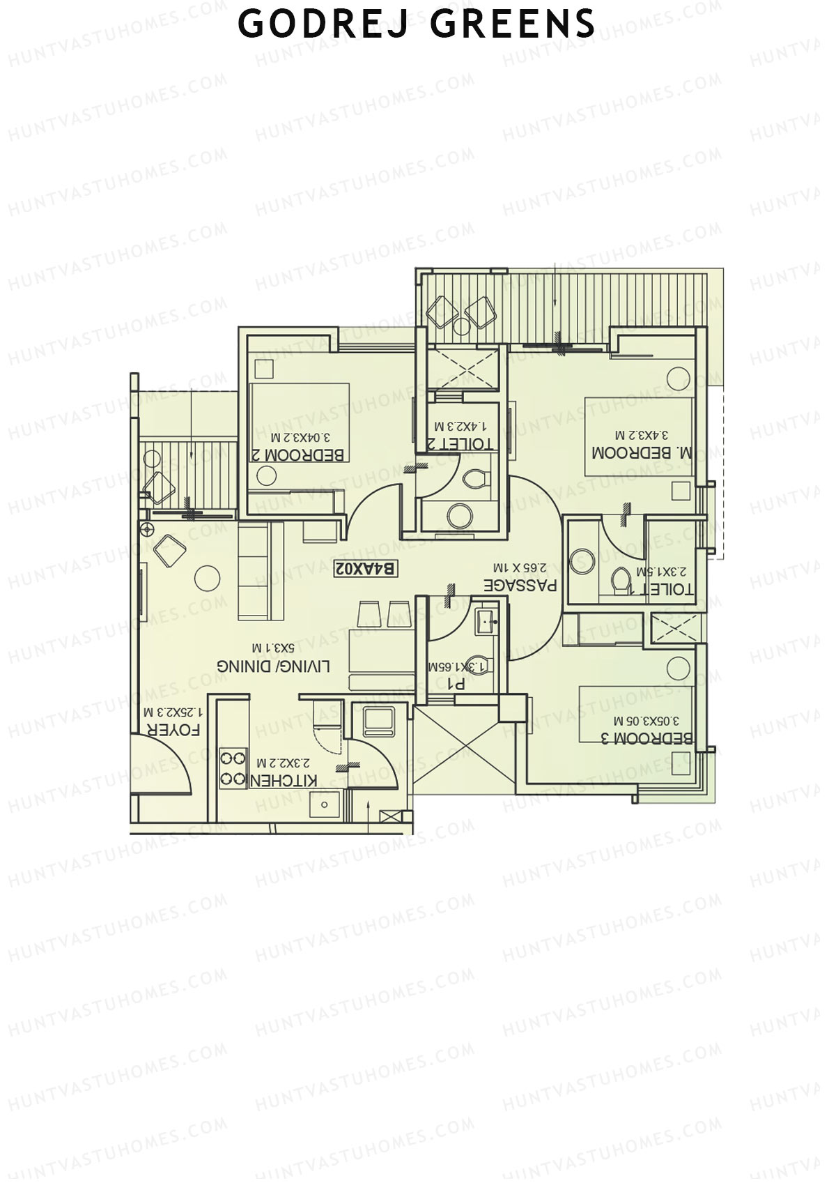 Godrej Greens B4 Wing B Unit 4 Floor Plan