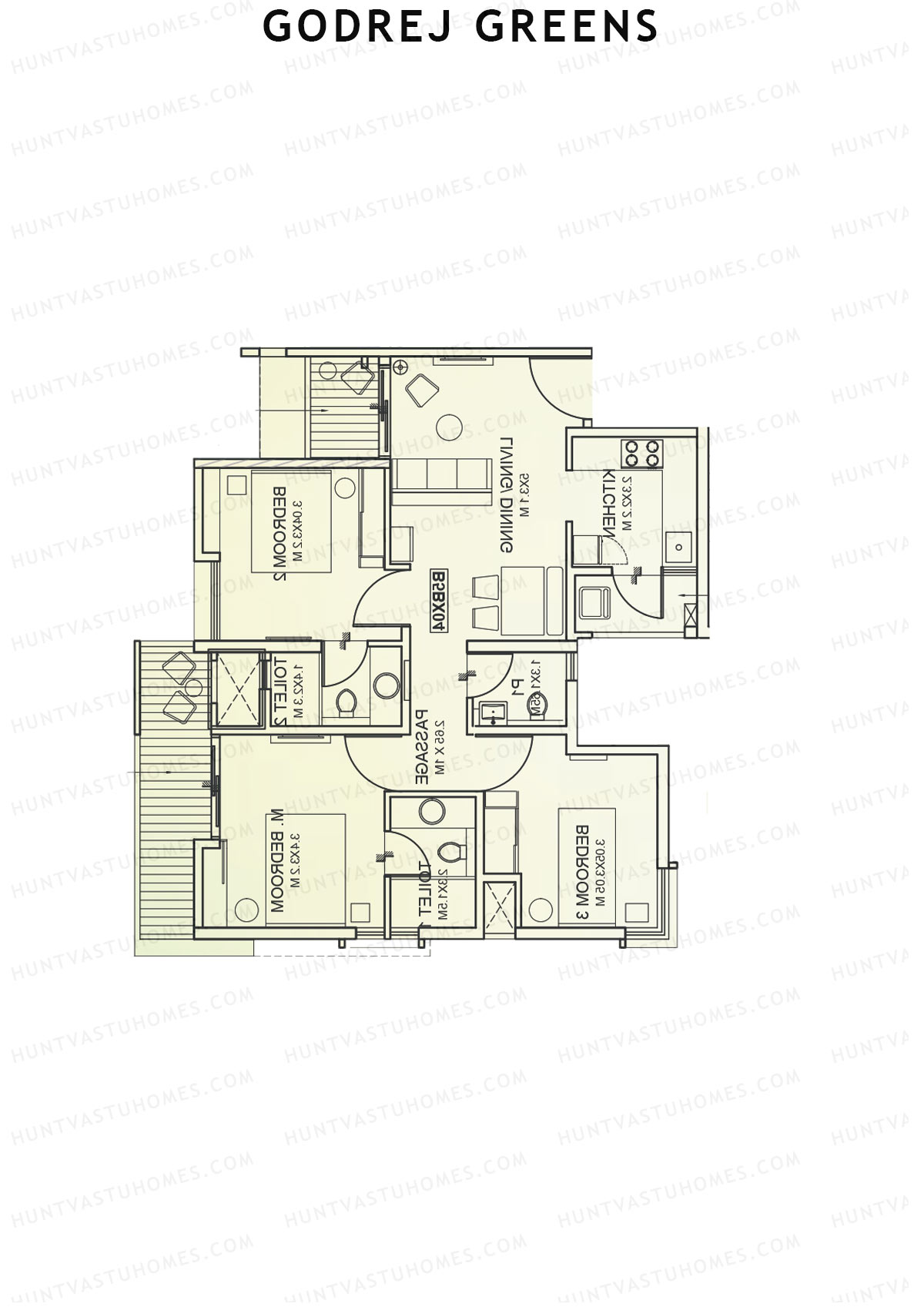 Godrej Greens B5 Wing A Unit 3 Floor Plan