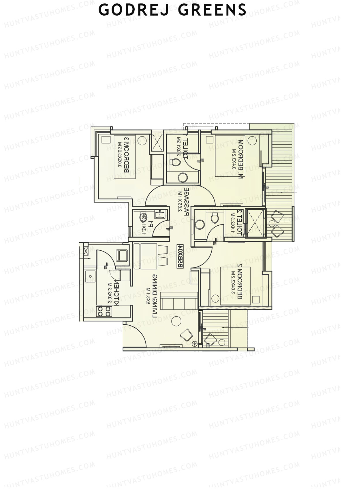 Godrej Greens B5 Wing B Unit 1 Floor Plan