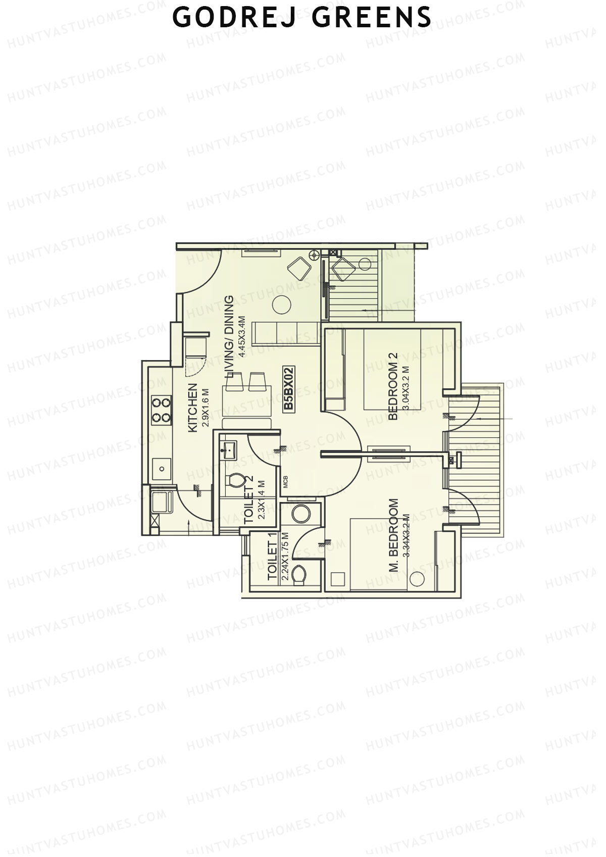 Godrej Greens B5 Wing B Unit 2 Floor Plan