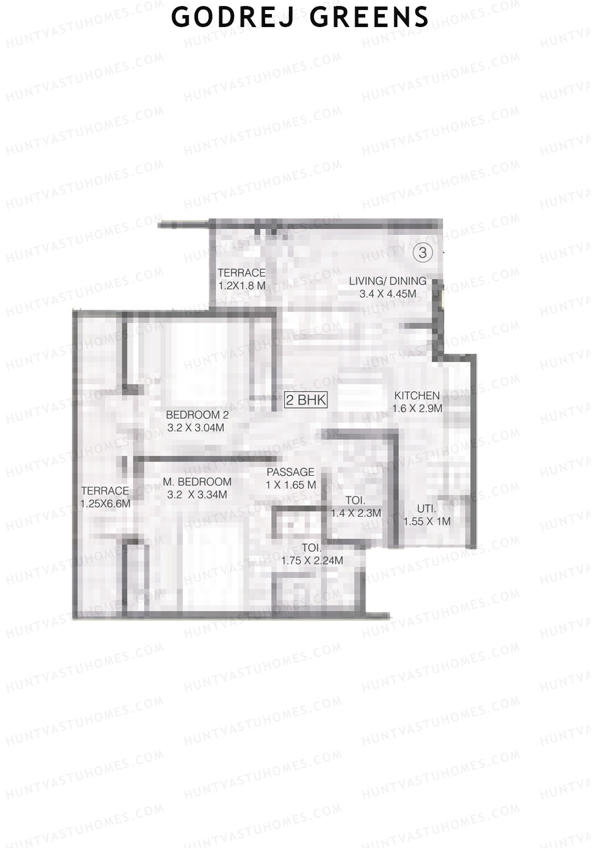 Godrej Greens B5 Wing B Unit 3 Floor Plan