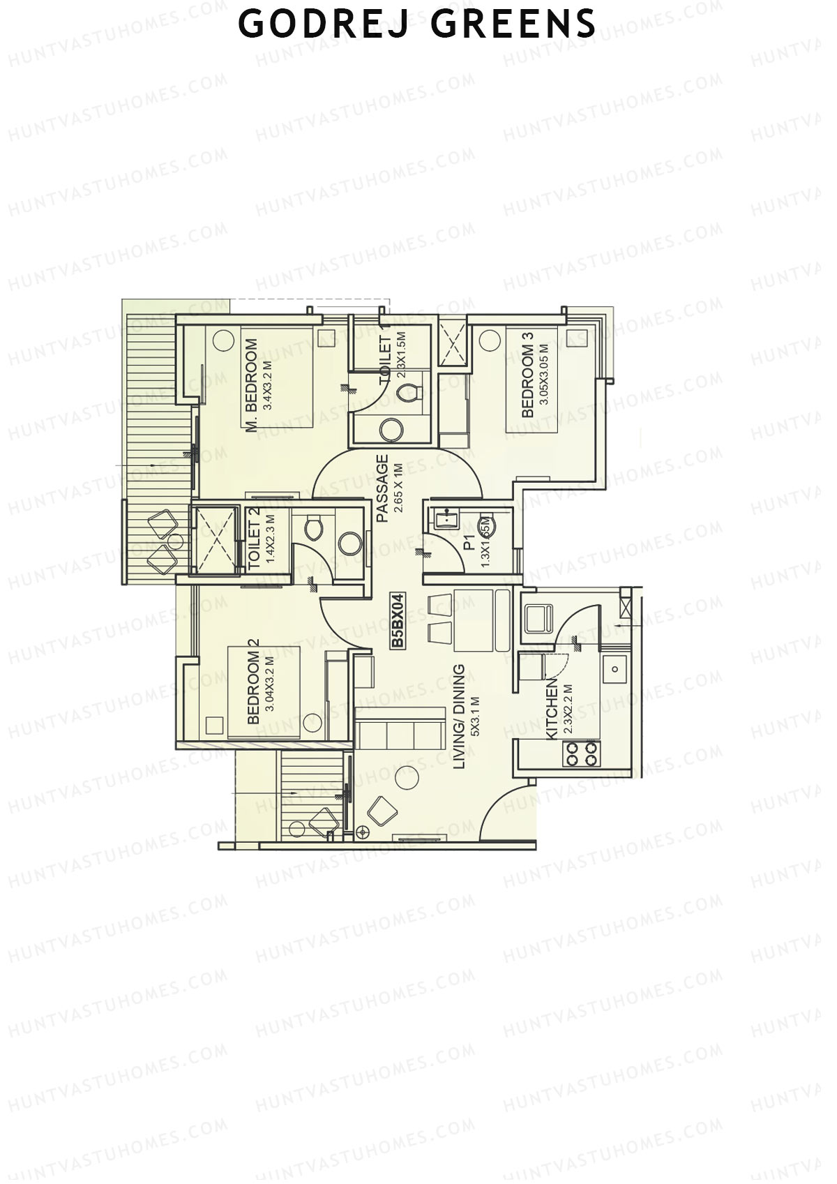 Godrej Greens B5 Wing B Unit 4 Floor Plan