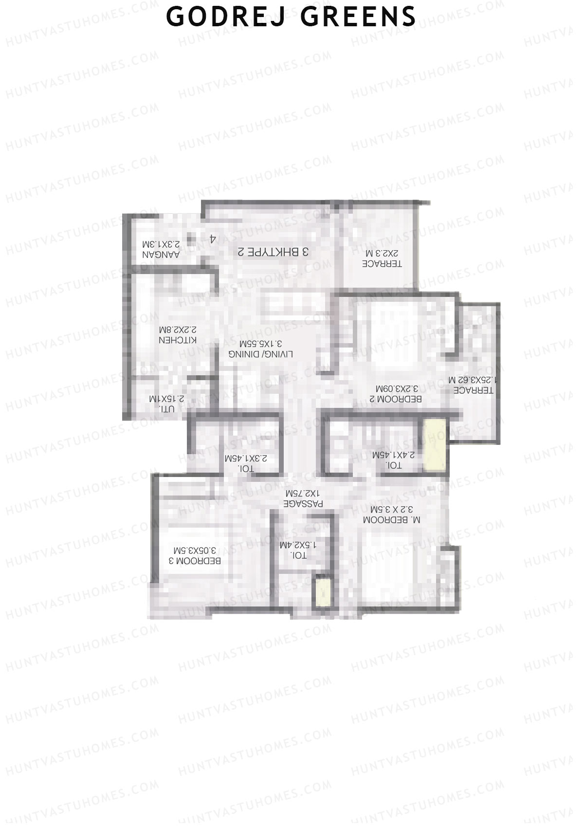 Godrej Greens B6 Wing A Unit 2 (Type 2) Floor Plan