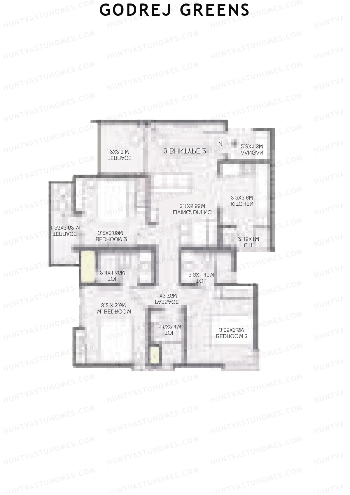 Godrej Greens B6 Wing A Unit 3 (Type 2) Floor Plan