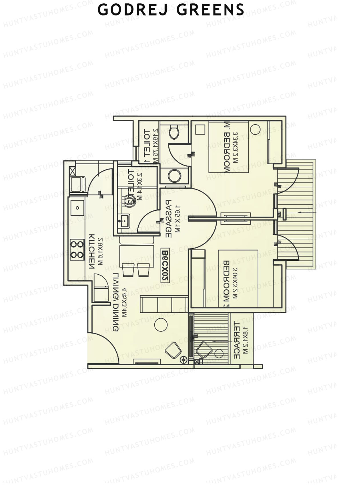 Godrej Greens B6 Wing B Unit 1 Floor Plan