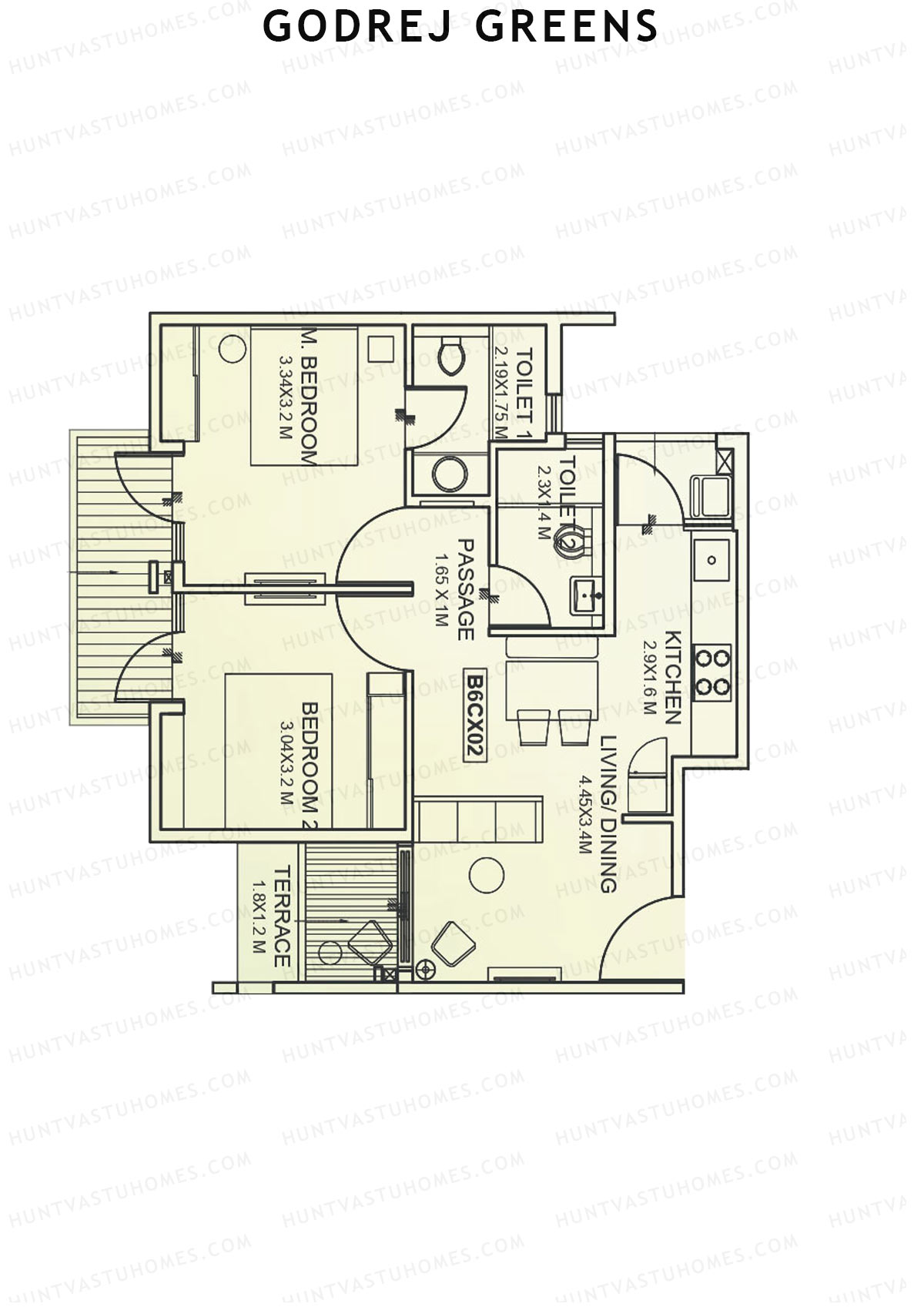 Godrej Greens B6 Wing B Unit 4 Floor Plan