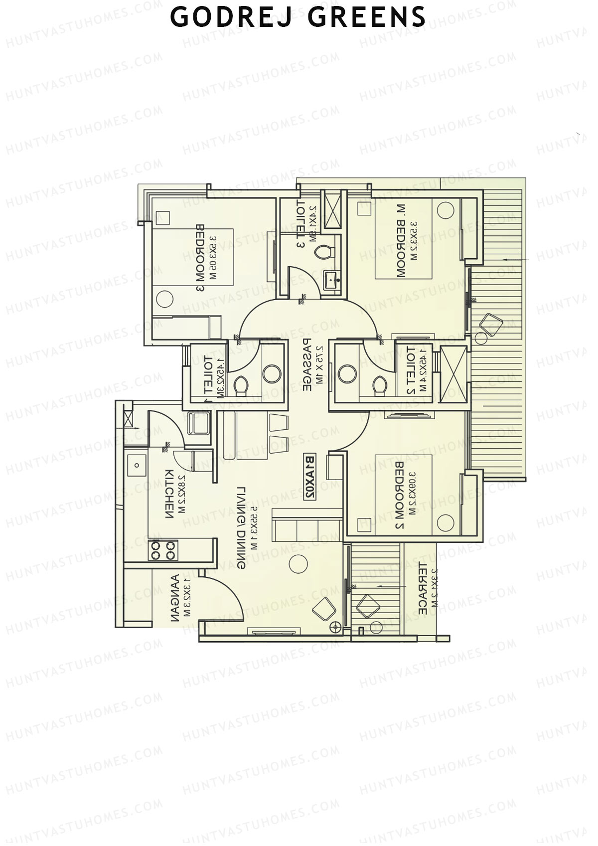 Godrej Greens B6 Wing C Unit 1 Floor Plan