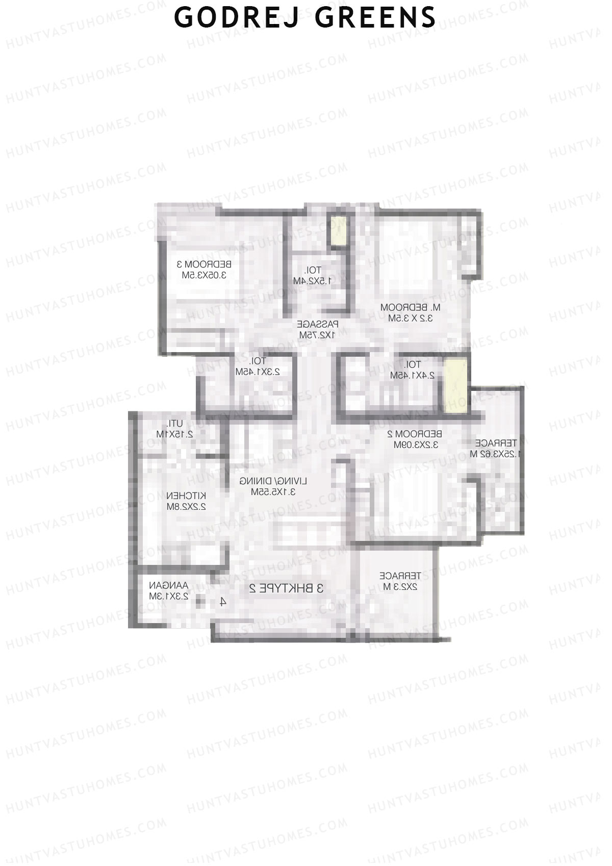 Godrej Greens B6 Wing C Unit 1 (Type 2) Floor Plan
