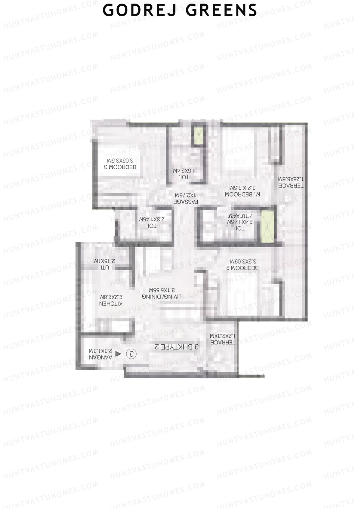Godrej Greens B6 Wing C Unit 1 (Type 2) Floor Plan