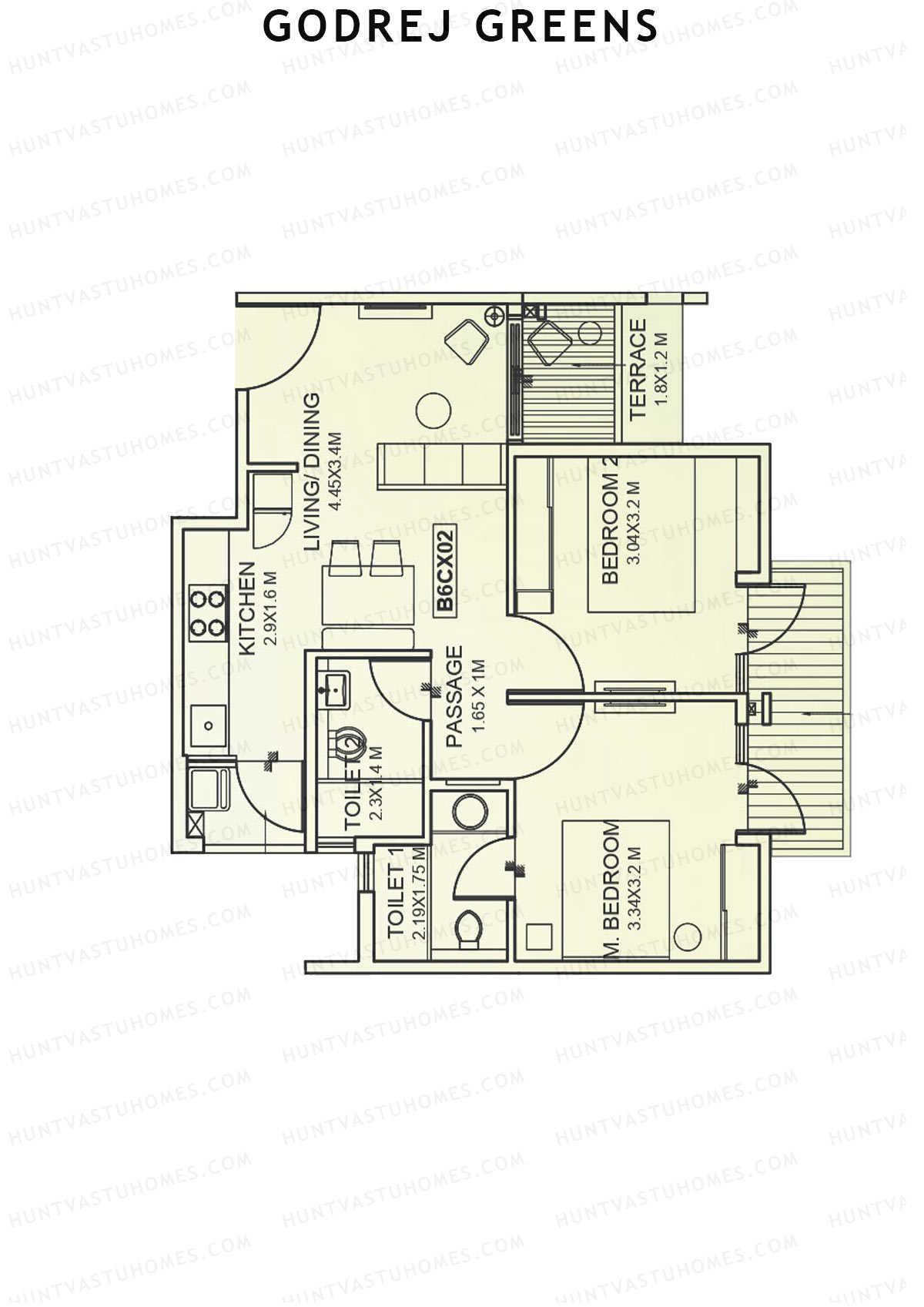 Godrej Greens B6 Wing C Unit 2 Floor Plan