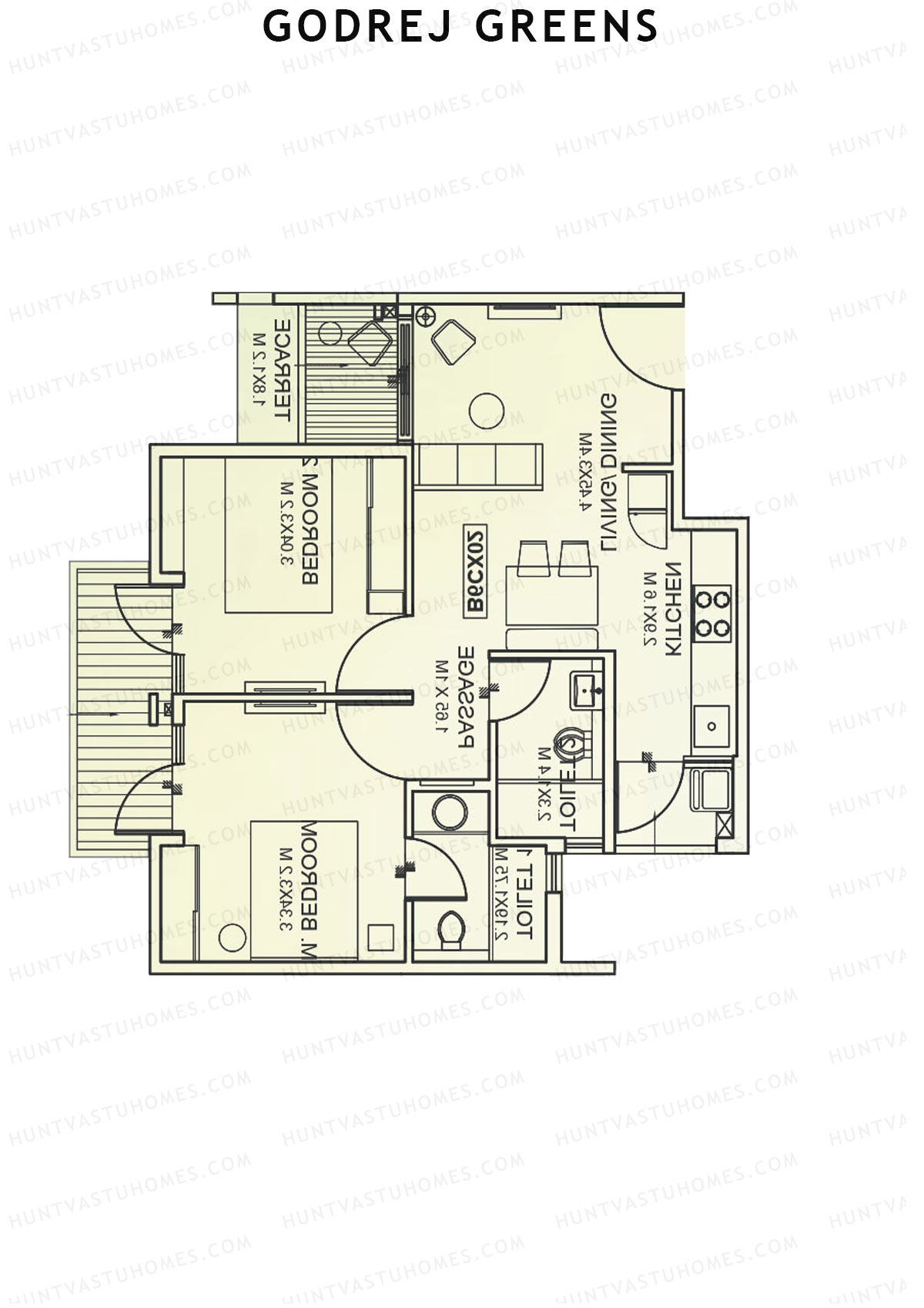 Godrej Greens B6 Wing C Unit 3 Floor Plan