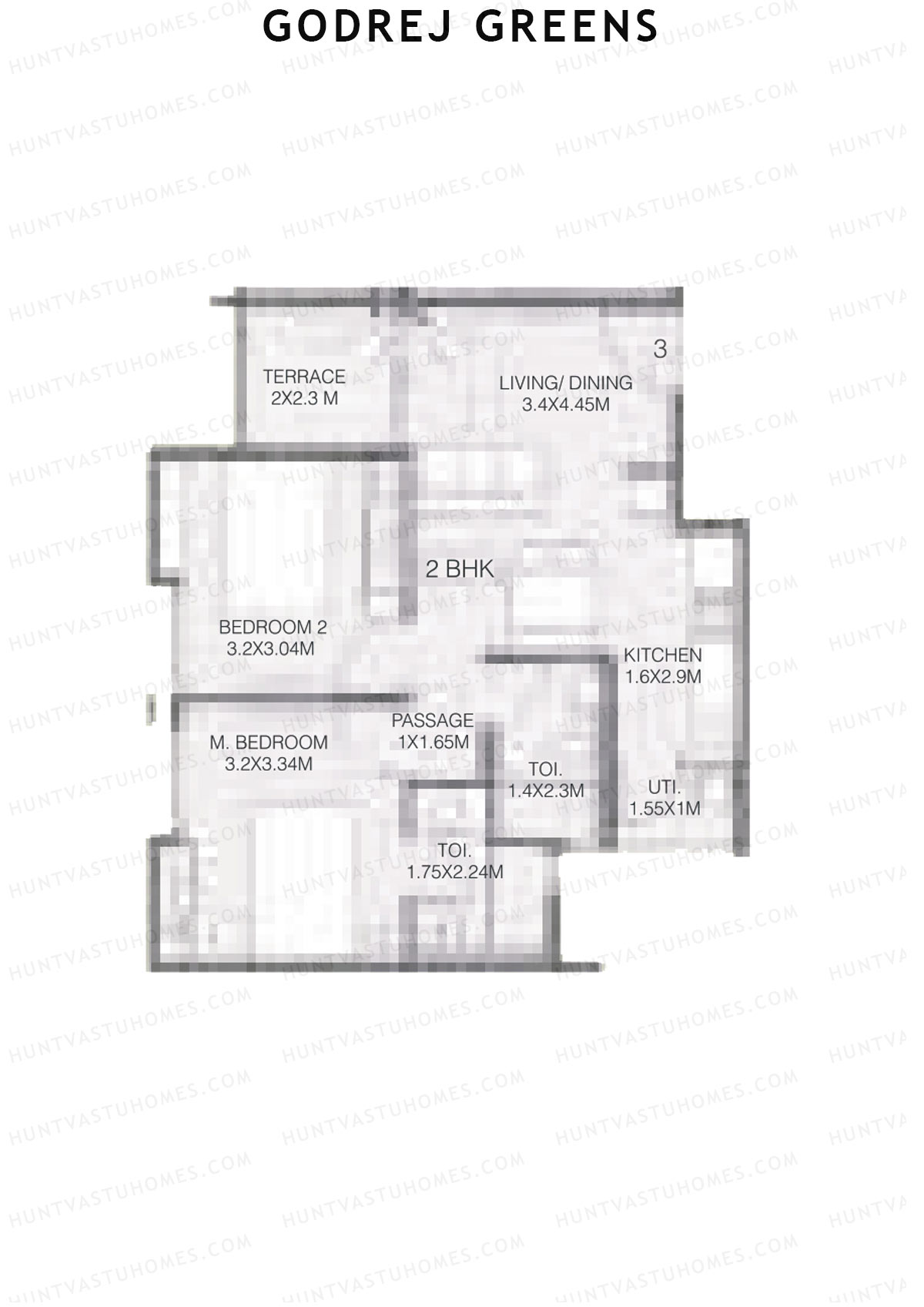 Godrej Greens B6 Wing C Unit 3 Floor Plan