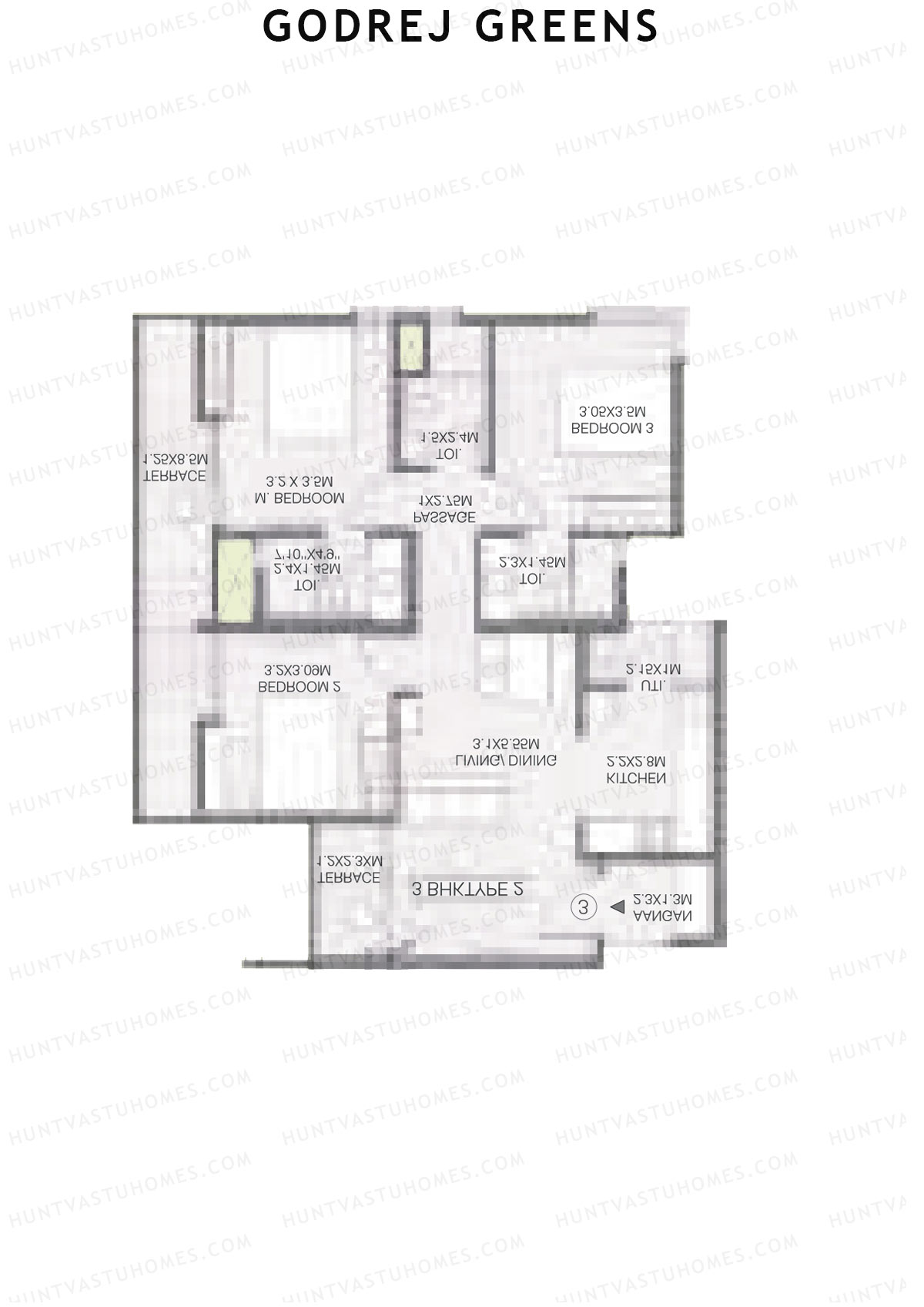 Godrej Greens B6 Wing C Unit 4 (Type 2) Floor Plan