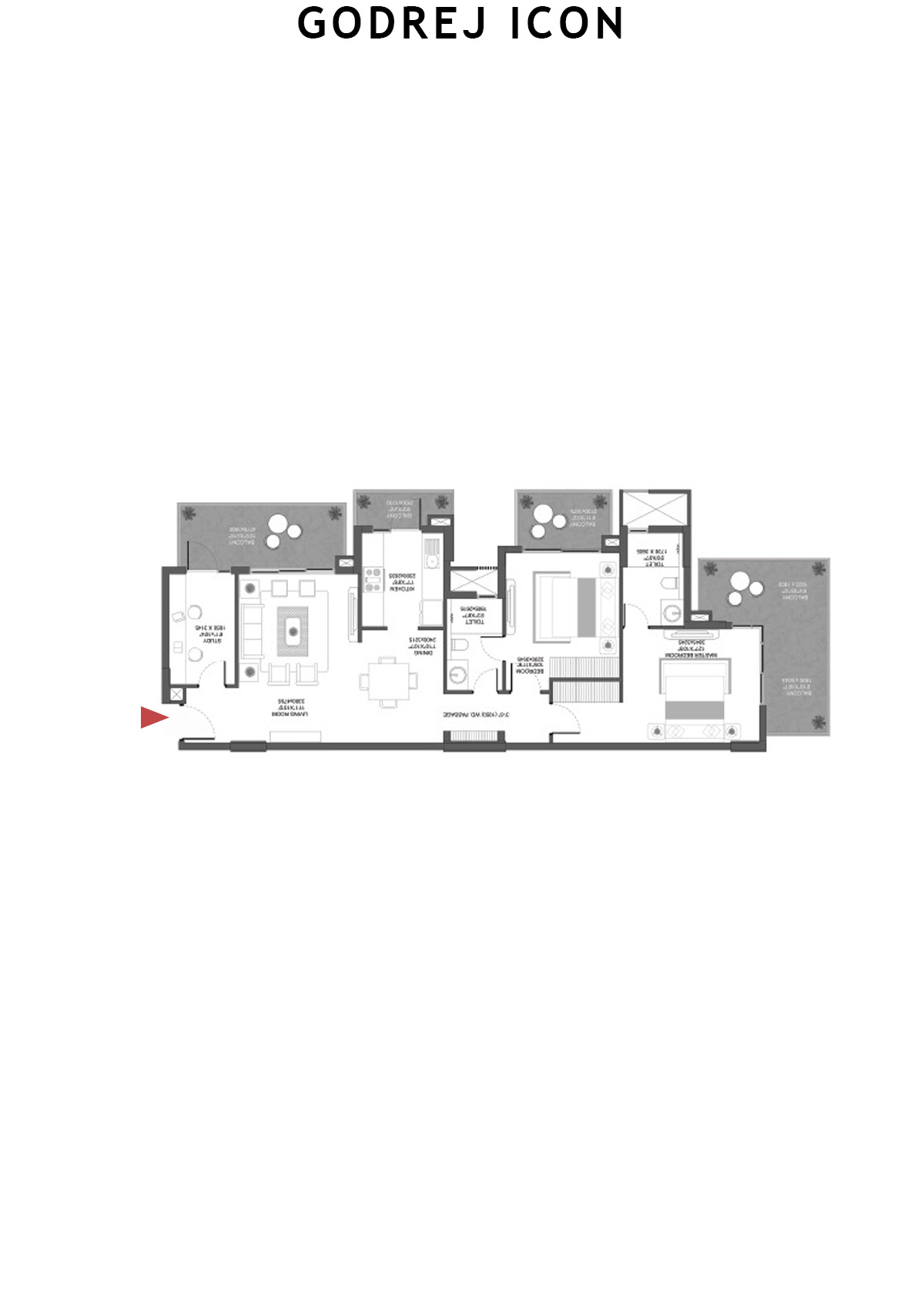 Godrej Icon Tower B Unit 1 (Type C) Floor Plan