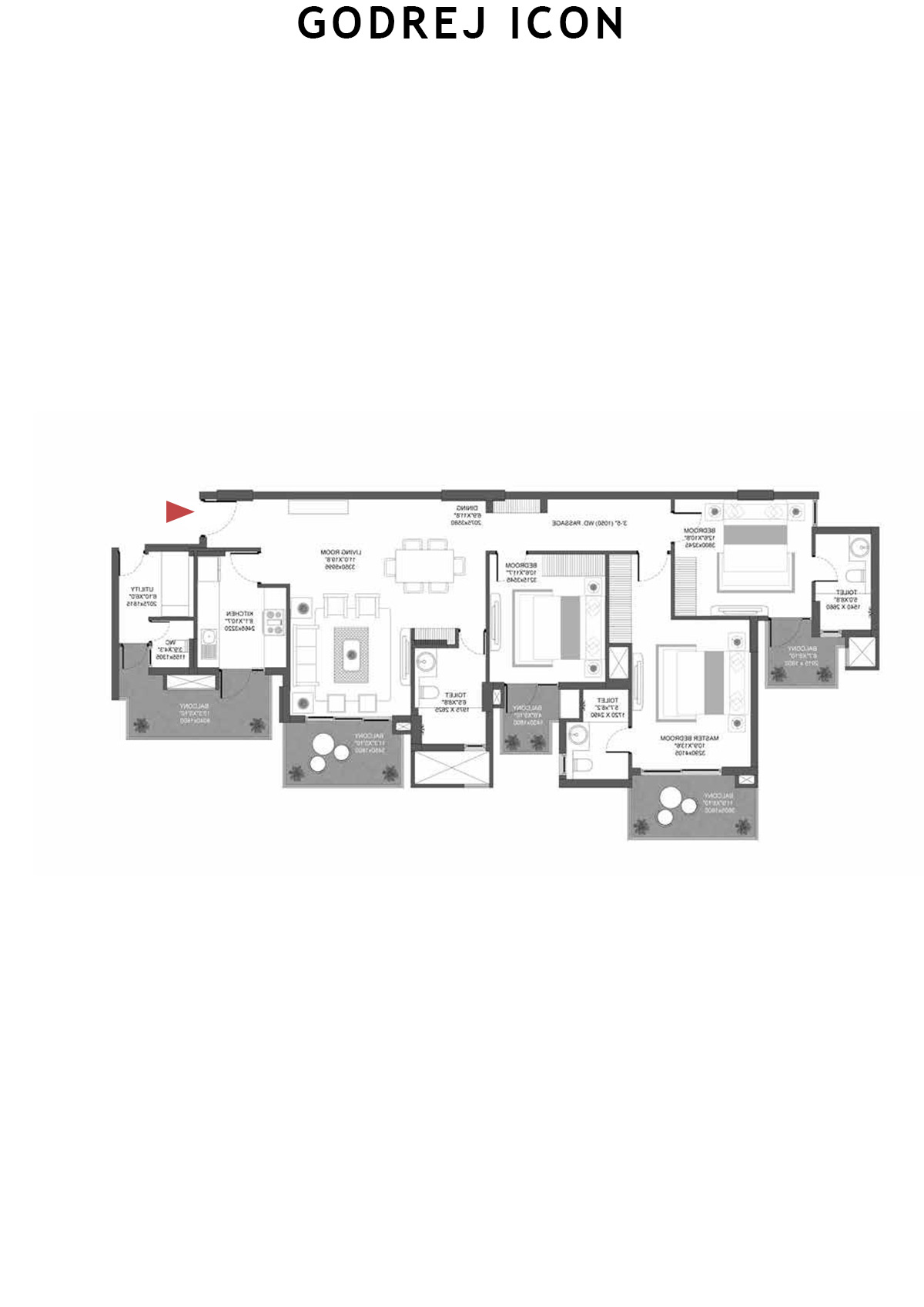 Godrej Icon Tower B Unit 2 (Type B) Floor Plan
